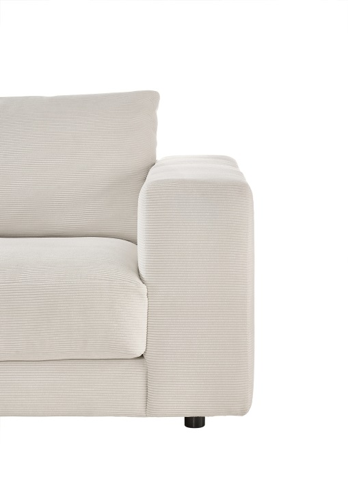 Polsterecke HIGH END ca. 325x224cm in Stoff Feincord weiß