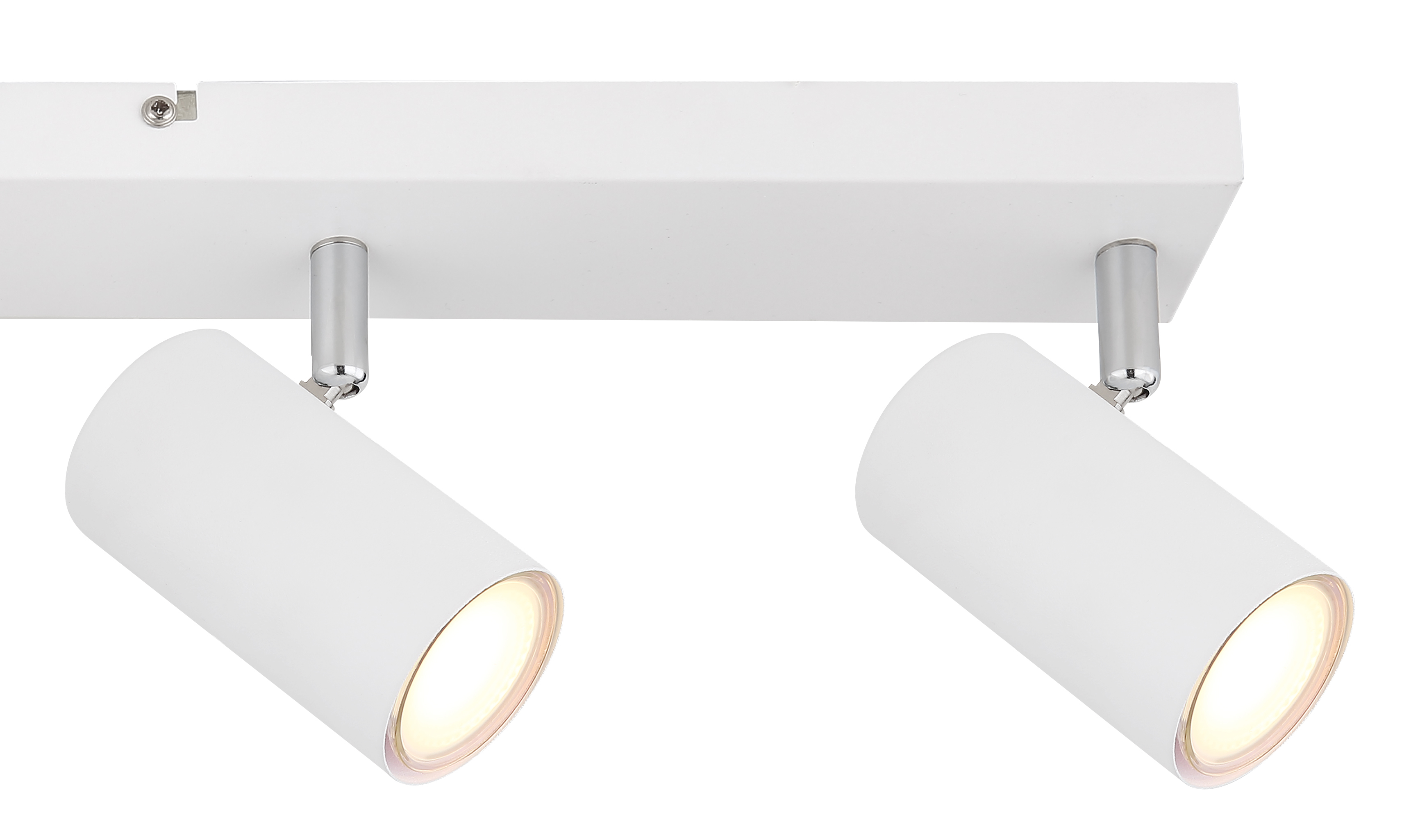 Strahler in Metall verchromt weiß, Spotlicht, Stimmungsbeleuchtung?, Drehbare Köpfe, weiße Oberfläche, zwei Köpfe