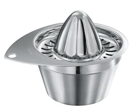 Rösle Zitronenpresse in Farbe silber, Zitruspresse, Handreibe, ZitrusZange, Kompakt, Stahlinoxid