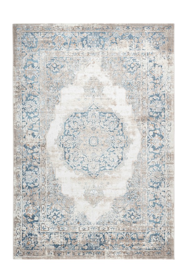 Webteppich PARIS ca. 160x230cm in Farbe blue Webteppich PARIS ca. 160x230cm in Farbe blue, teppich, teppichfläche, blauer teppich, ornamentmuster, abgenutzt