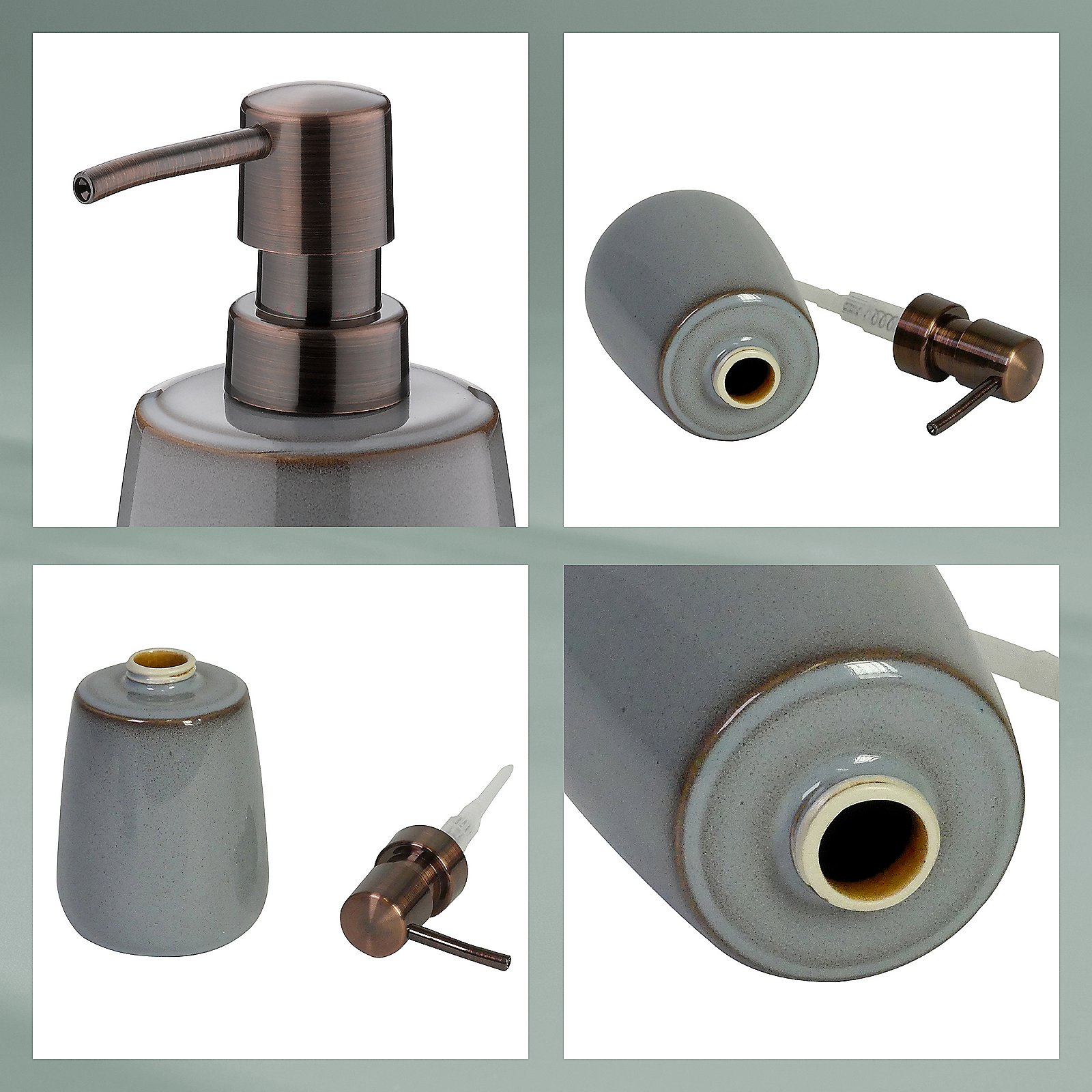 Kela Seifenspender Liana nebelblau LIANA in , Sinken, Waschbeckenhahn, Bronze, Band