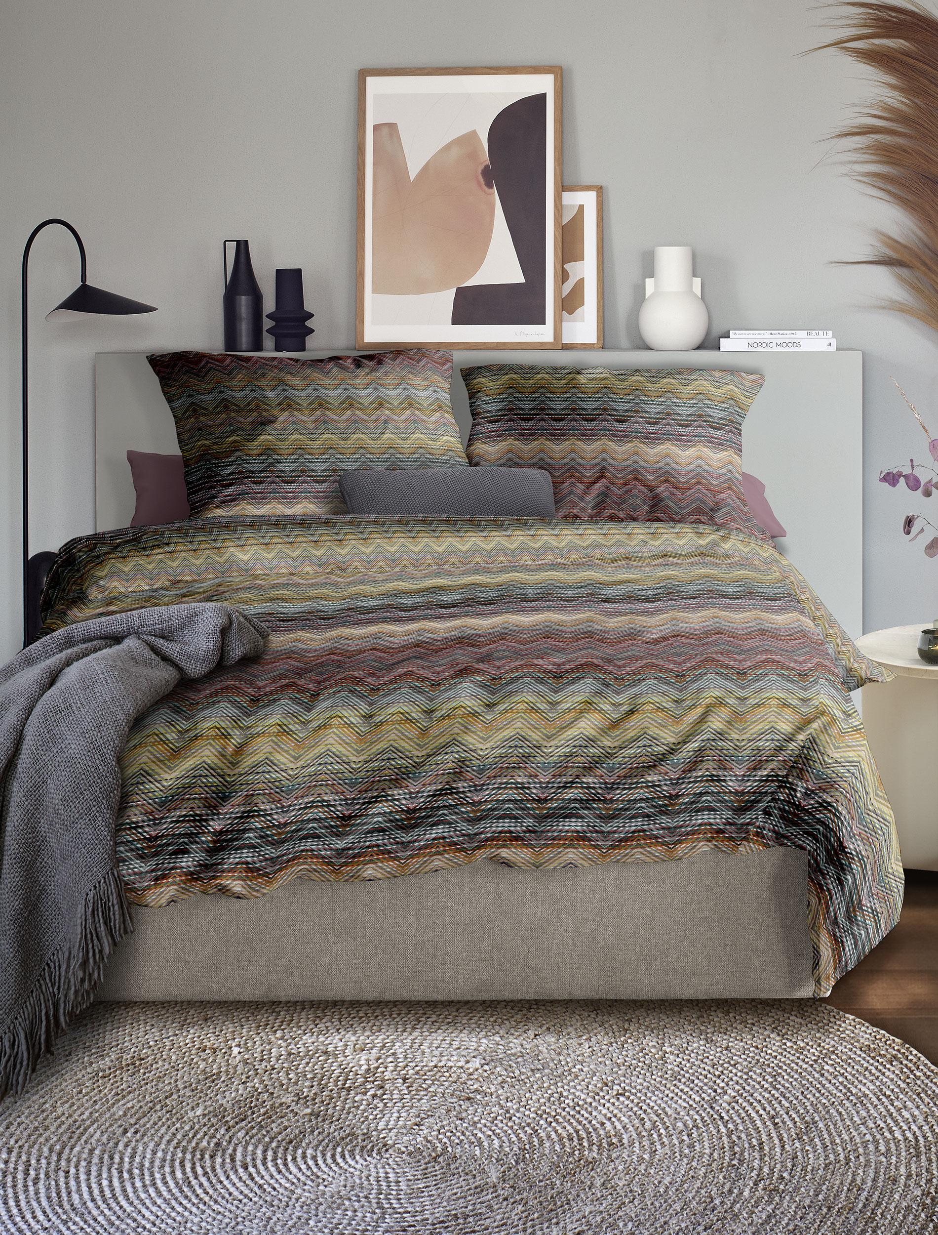 Irisette Mako-Satin Bettwäsche WAVE ca. 135x200cm in Farbe multi, Moebel, Inneneinrichtung, Bett, Bettlaken, Teppich