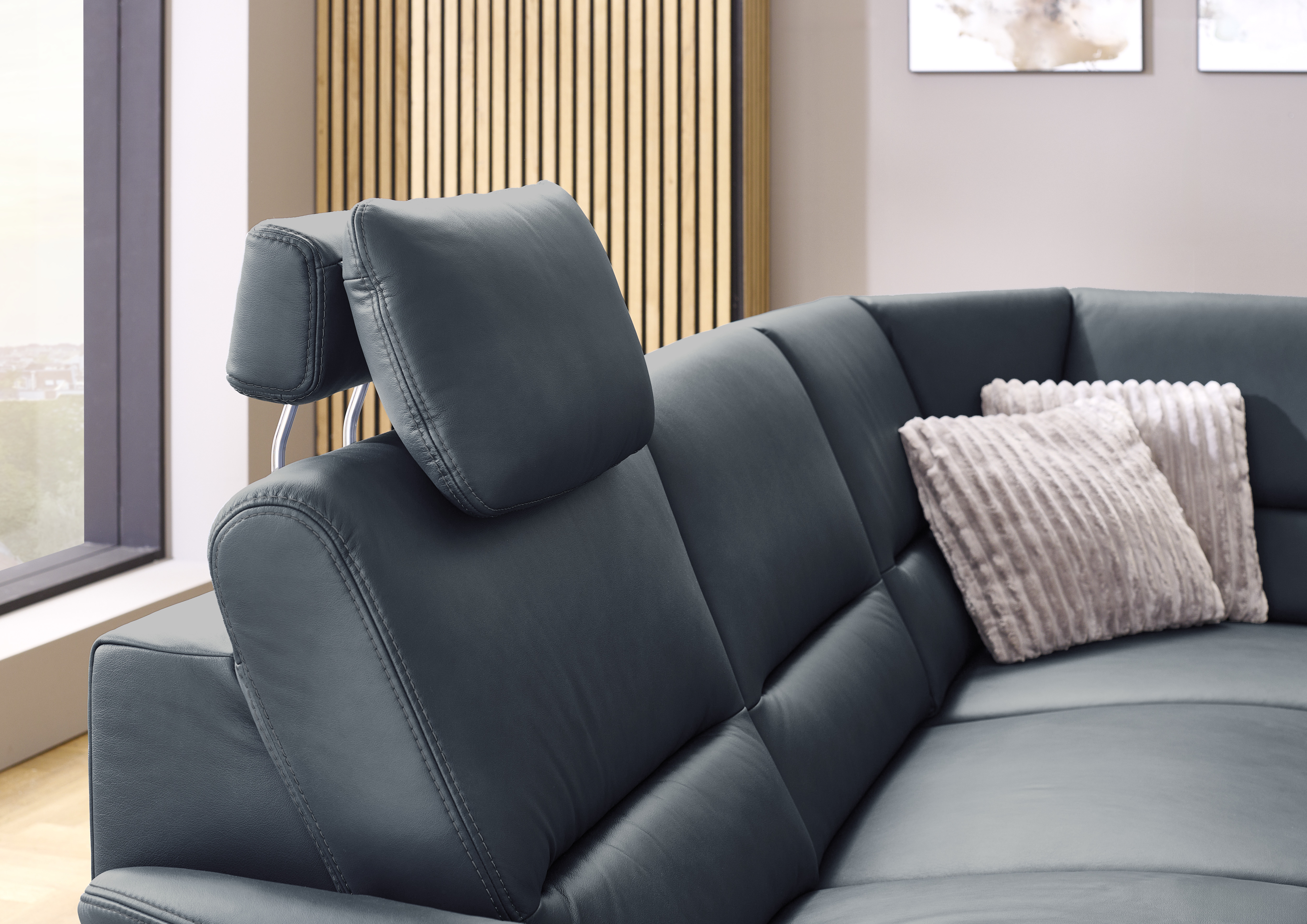 Modulmaster Polsterrundecke MM-PN1049  Blau, Sofa, Sessel, Ledersofa, Grau, Kissen