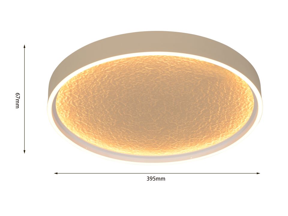 Global Technics Deckenleuchte BORMES in sandfarben, deckenleuchte, runde lampe, LED-licht, deckenlampe, warmweiß