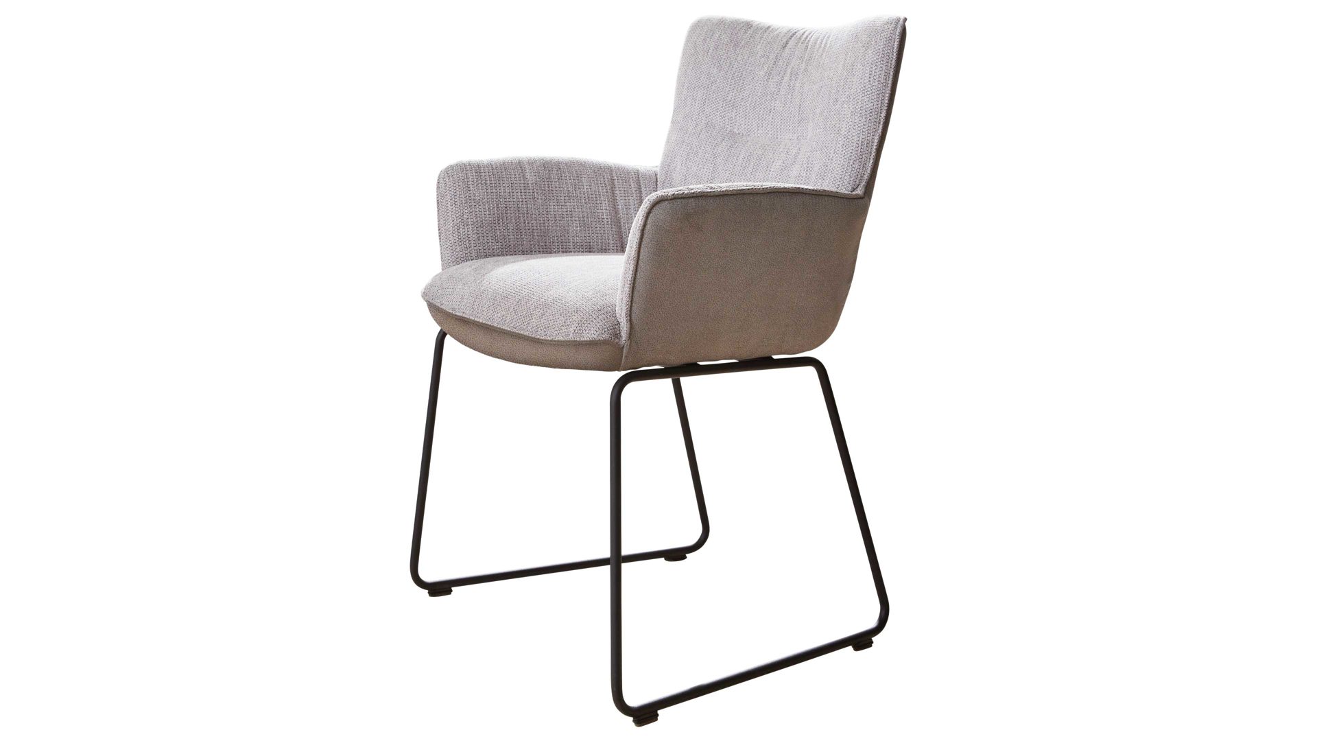 Interliving Armlehnstuhl 4er-Set IL 5111 in St. Arizona/Fantasy platingrau, Stuhl, Sessel, Polsterstuhl, Gepolsterte Rückenlehne, Metallgestell