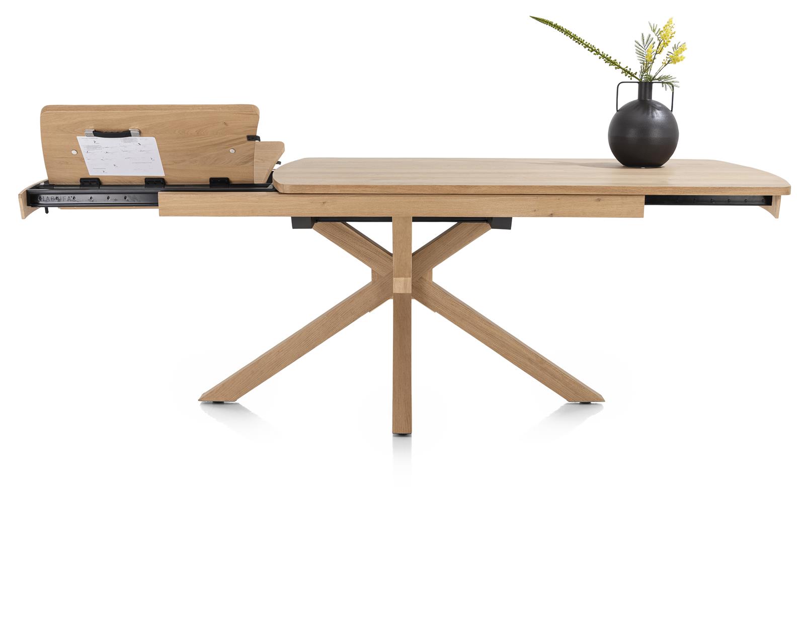 Henders & Hazel Ausziehtisch NYON ca. B100 H77 T170 cm in Eiche natur Platinlack