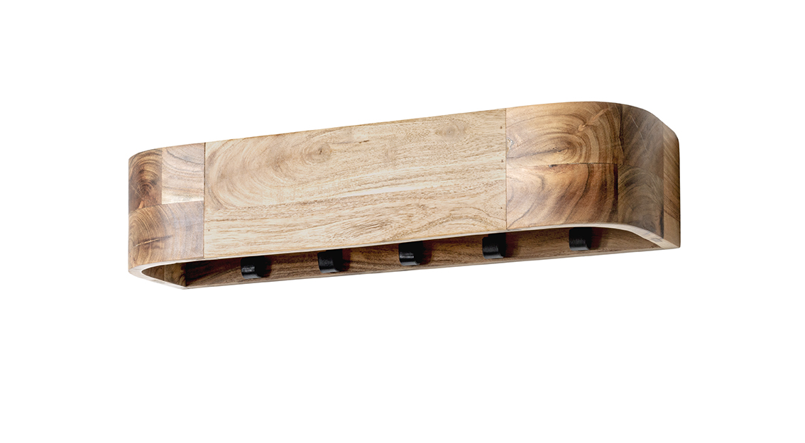 Haku Möbel Wandgarderobe ca. B60 H13 T20 cm in Massivholz naturbelassen, Holz
