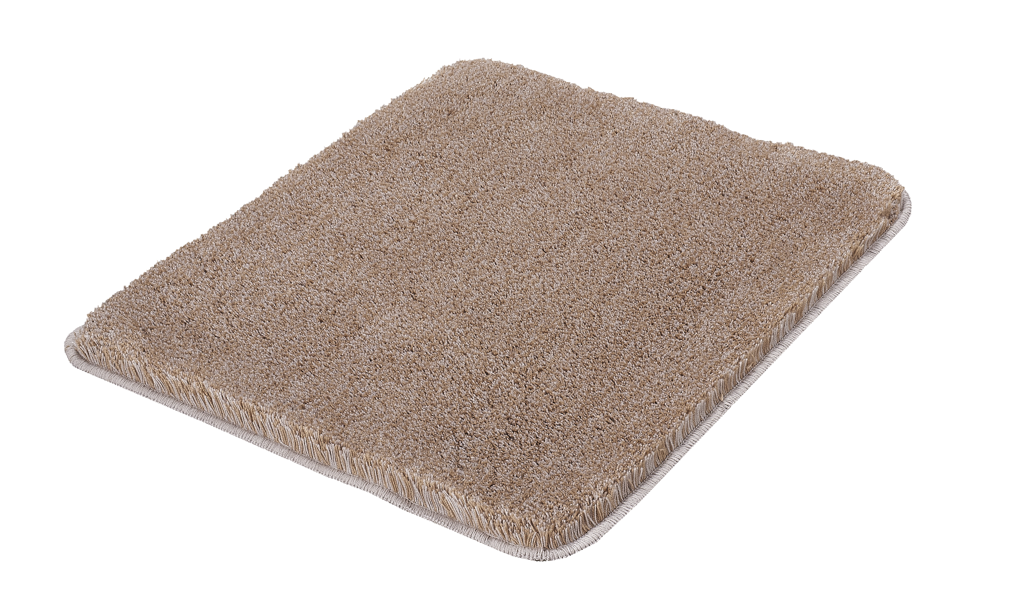 Kleine Wolke Badteppich RELAX ca. 55x65cm in Farbe Taupe, Teppich, Kissen, braun, pelzig, rund/viereckig