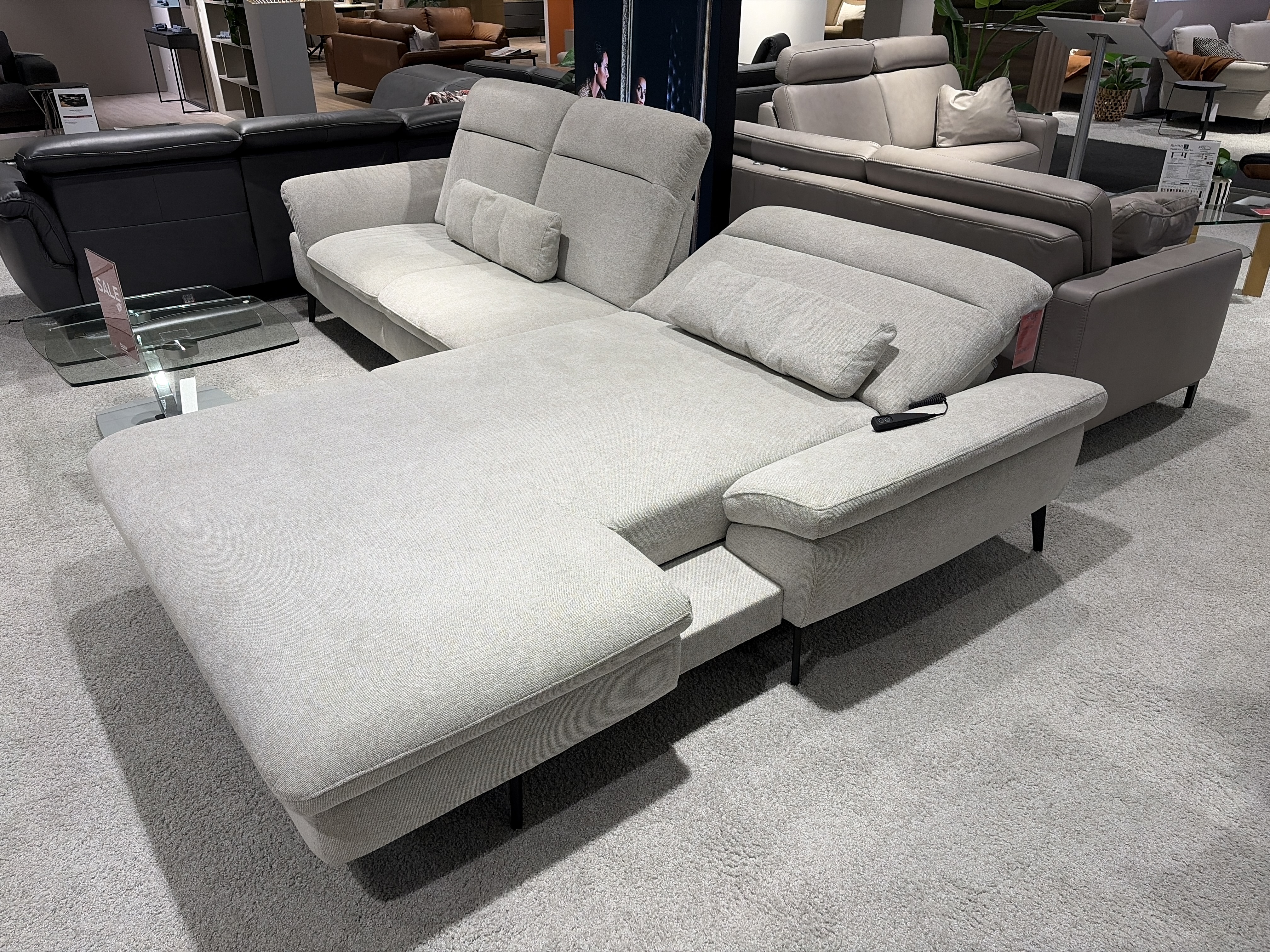 Hukla Polstergruppe VS-HU1185 ca. 335x193cm in Cyber ecru, Sofa, Sofa-Landschaft, Wohnlandschaft, Sitzecke, Beige