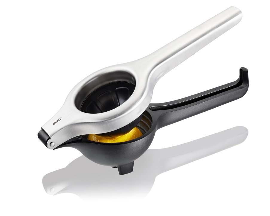 GEFU Zitruspresse LEMON PRO in Farbe schwarz/silber
