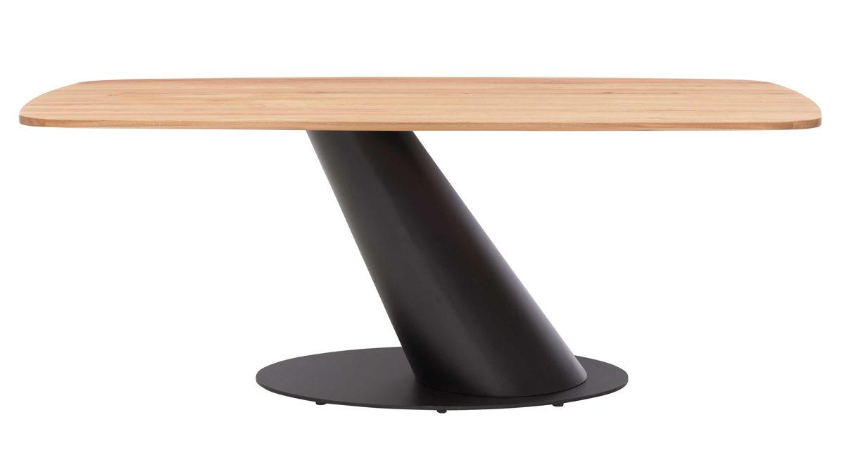 Interliving Esstisch IL 5121ca. 200x100cm in Platte Charaktereiche massiv/Gestell Metall schwarz, Moebel, Tabelle, Esstisch, Kaffeetisch, Deckenventilator