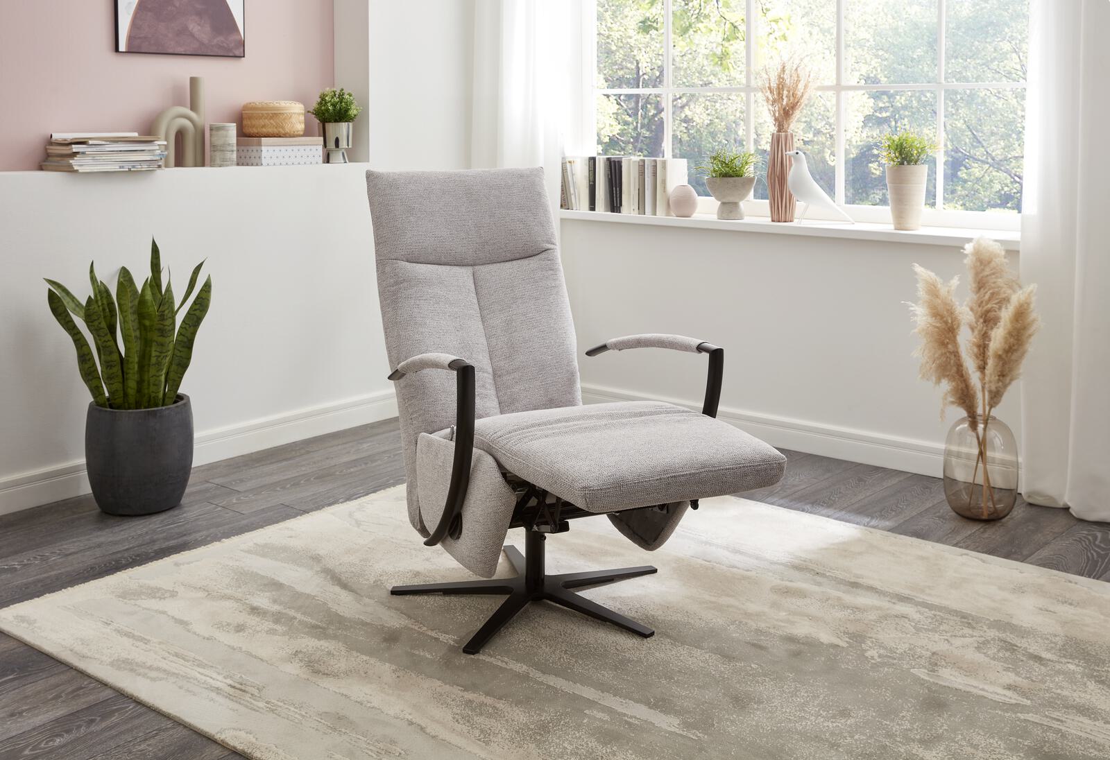 Polsteria Relaxsessel ERGO CONCEPT STYLE in Stoff Orlean silber
