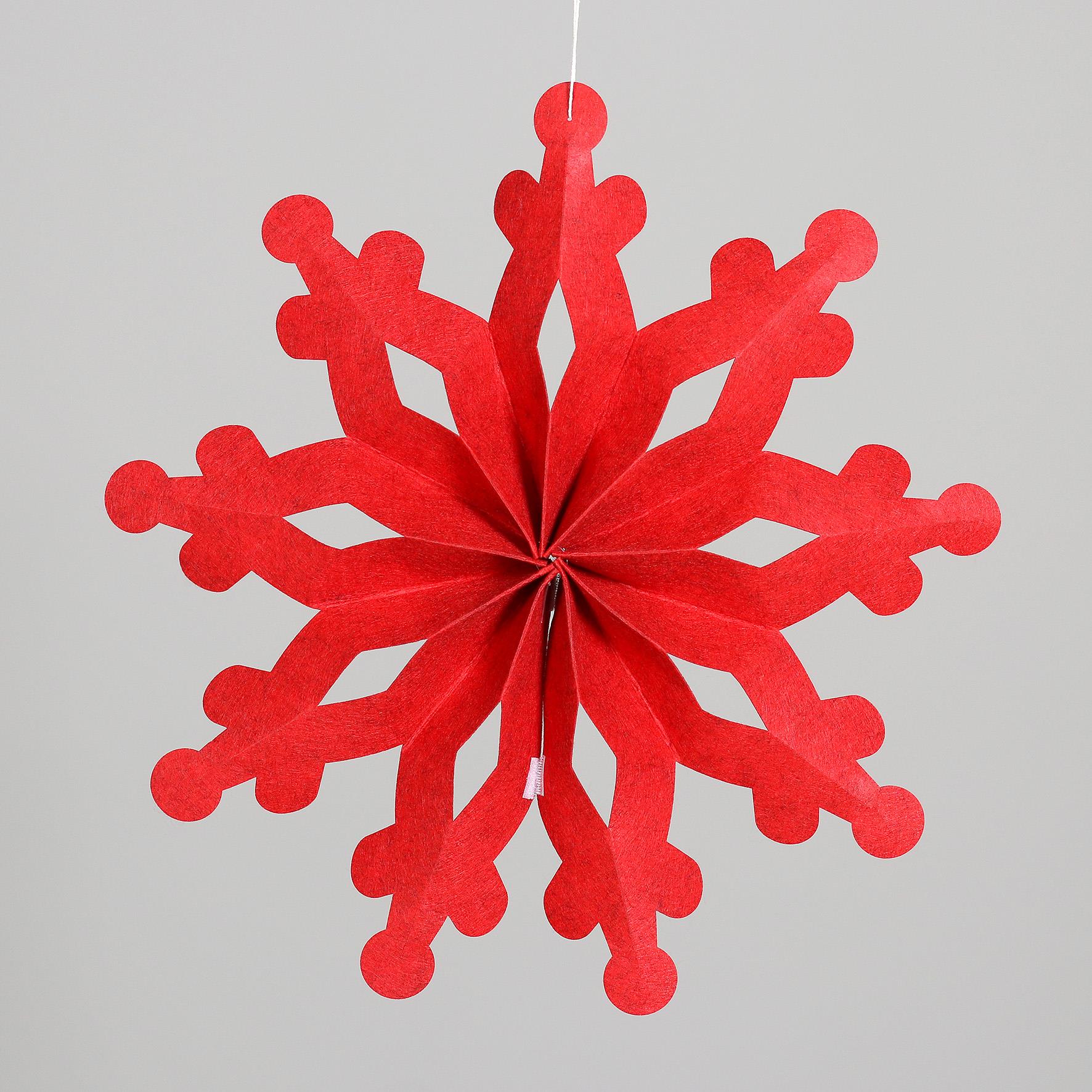 DPI Schneeflocken 3367-02 ca.40cm in red, Blatt, Zubehör, Ornament, Kunst, Papier