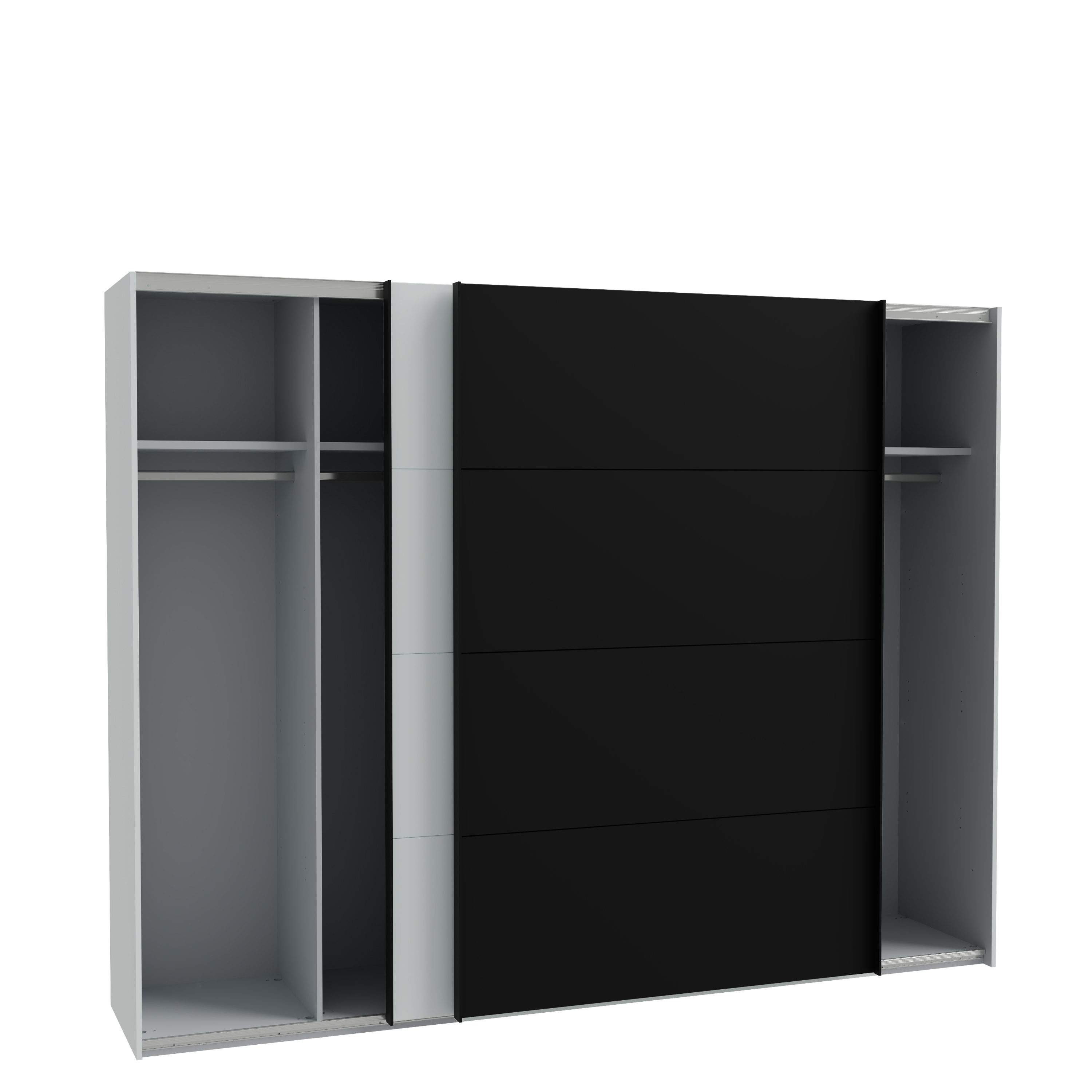 Forte Möbel Schwebetürenschrank HIGH ROCK in Secret grey/Absatz schwarz
