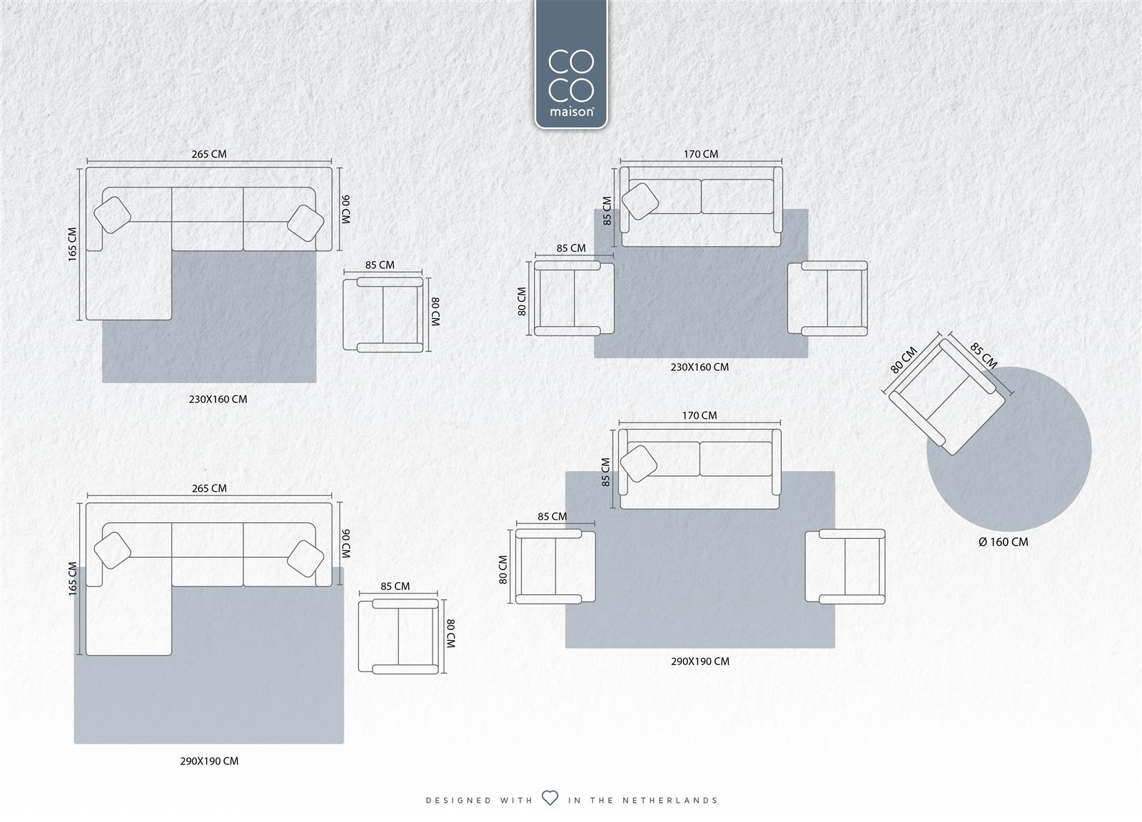 Coco Maison Timeless - Vera Teppich 160x23 Coco Maison 47670-WIT Coco Maison Timeless - Vera Teppich 160x23 Coco Maison 47670-WIT, sofa, wohnzimmereinrichtung, ecksofa, stoff, abmessungen 290x190 cm