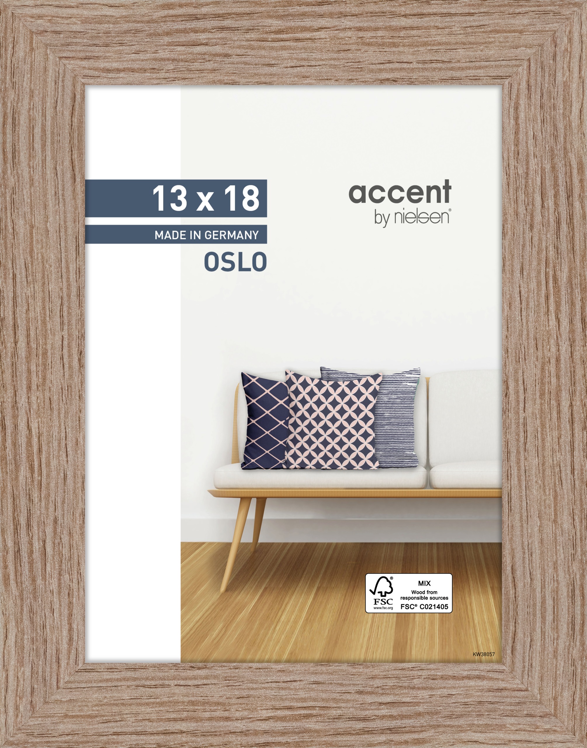Bilderrahmen Oslo 13x18cm OSLO in Beige Accent by Nielsen Holz Bilderrahmen Oslo ca. 13x18cm in Farbe Oak