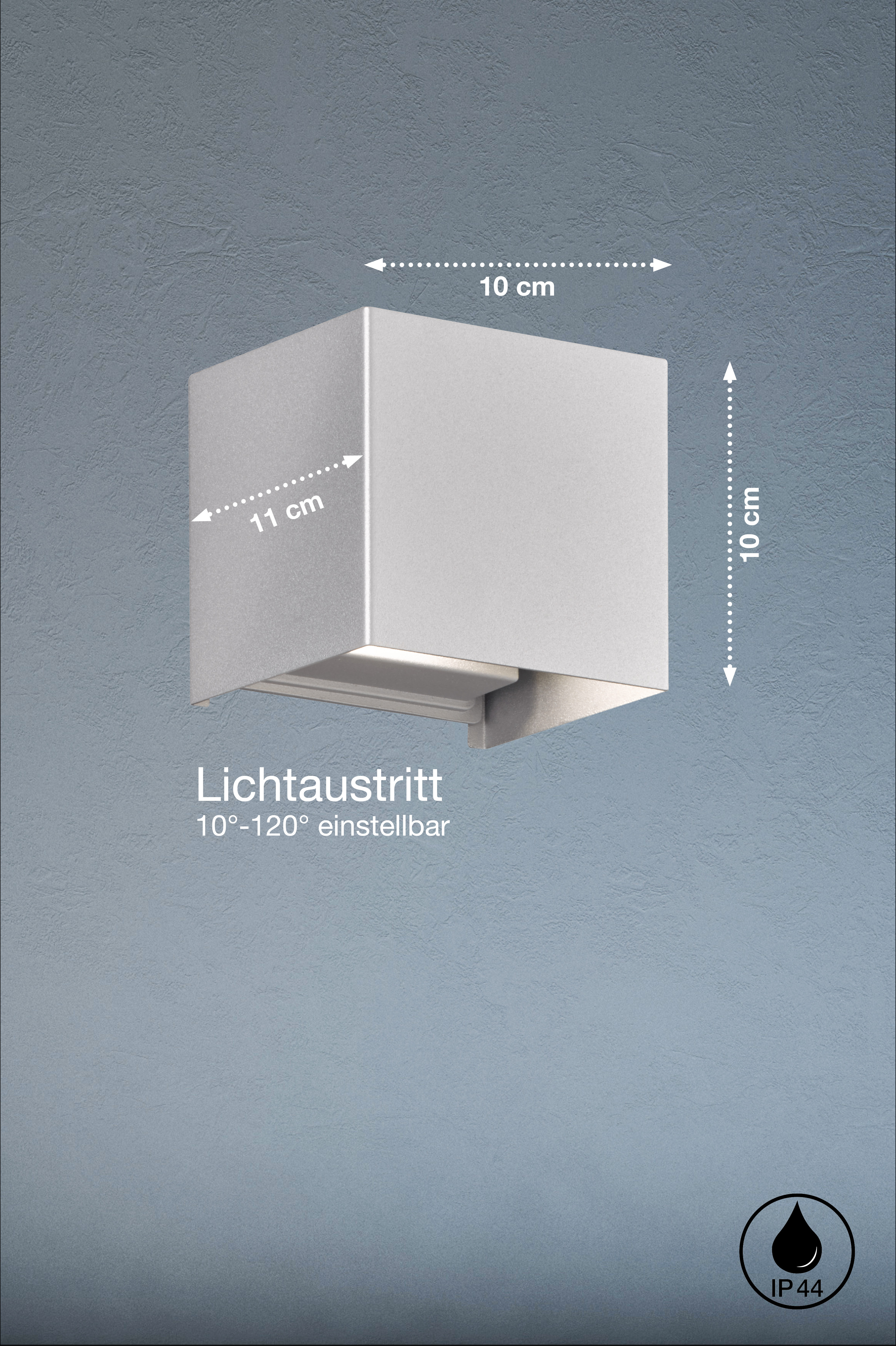 Fischer & Honsel LED-Wandleuchte WALL in Metall silberfarbig