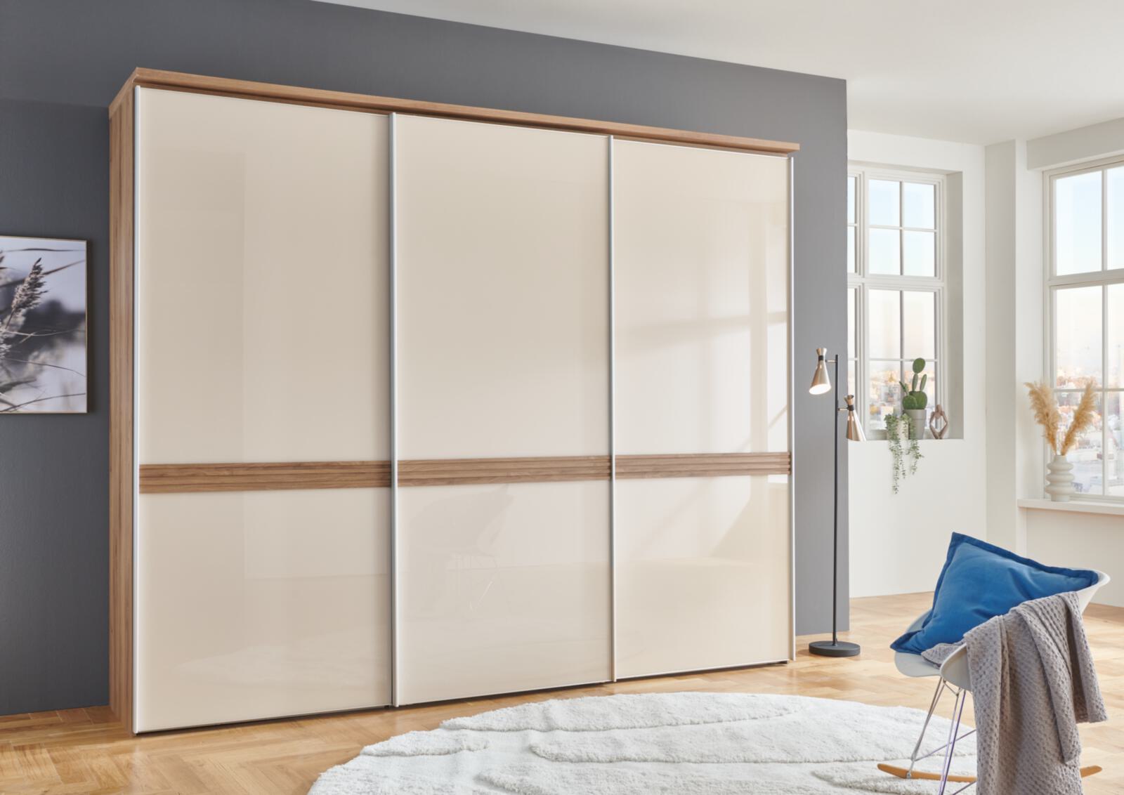 Staud Schwebetürenschrank 3-trg. SINFONIE PLUS in **Trentino Eiche, Elfenbein- Staud Schwebetürenschrank 3-trg. SINFONIE PLUS in **Trentino Eiche, Elfenbein-, Wandschrank, Mobiliar, Garderobe, Tür