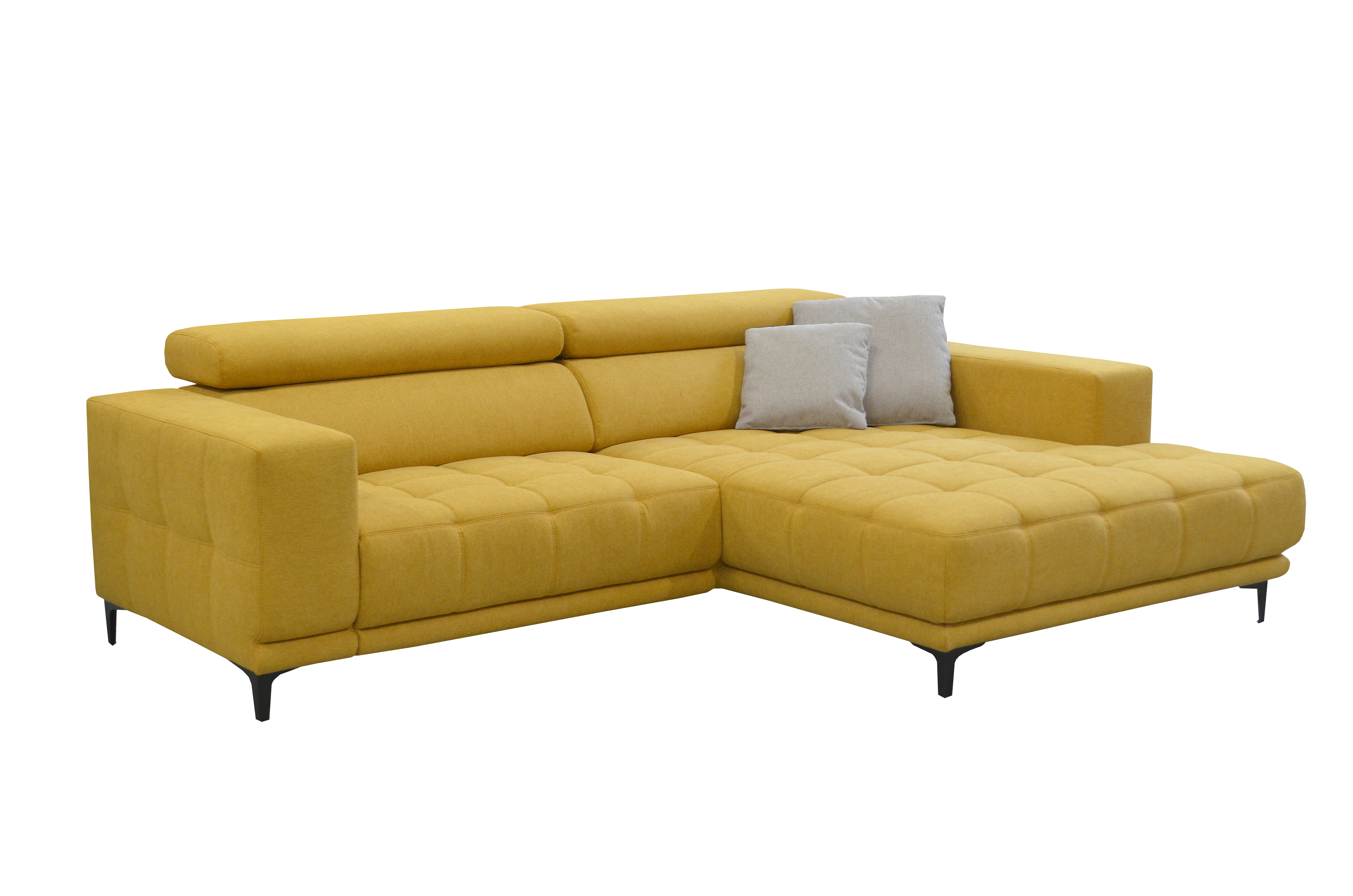 Polsterecke 7536 ca. 278x192cm in Stoff Honey yellow