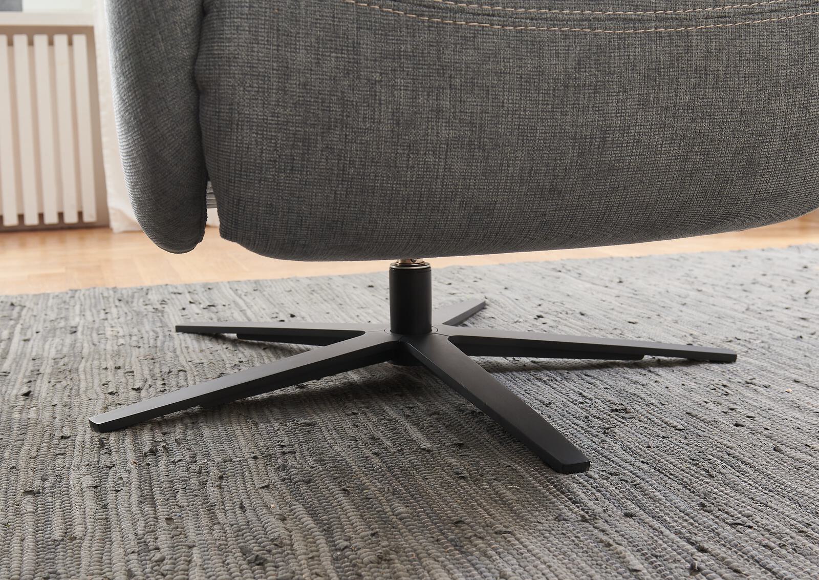 OrthoSedis Relaxsessel in Stoff Milan steel mit Sternfuß