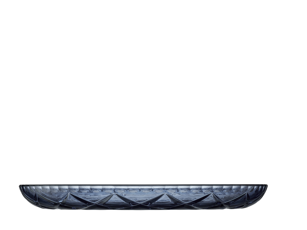 Lyngby Glas Platte 30 cm in Farbe blau