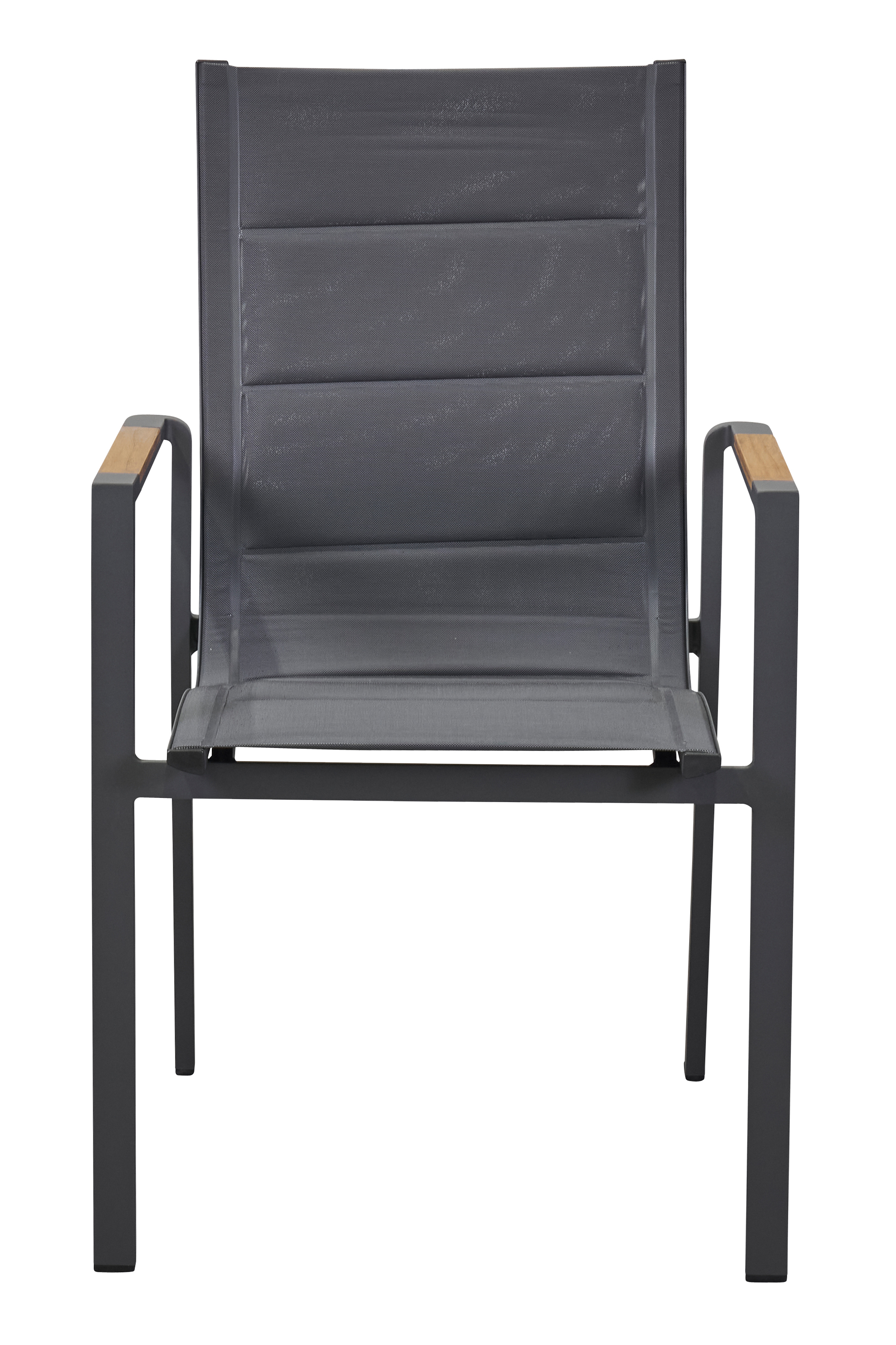 L.C. Wholesaler Stapelsessel UNICAMO in Farbe anthrazit mit Teak-Armlehnen, Moebel, Stuhl, Sessel