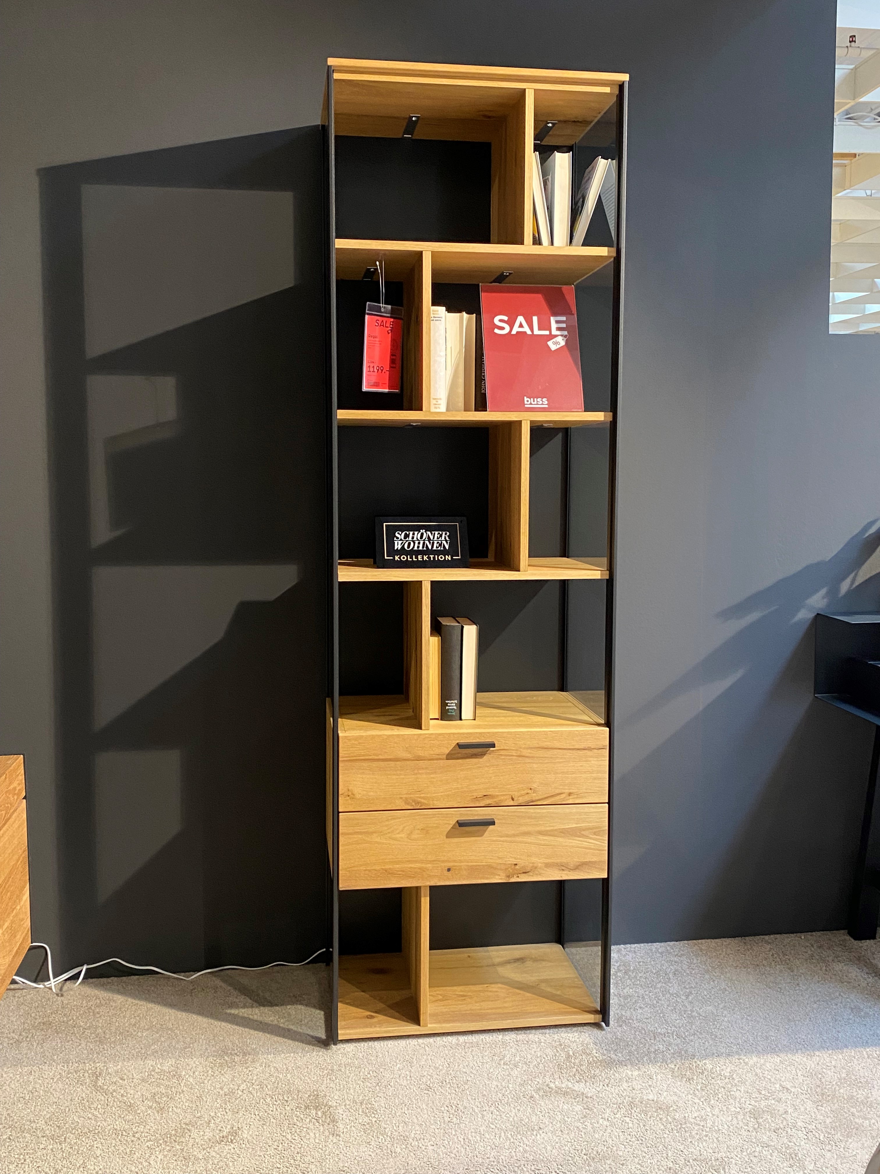 SCHÖNER WOHNEN-Kollektion Regal ANDRA, ca. 62 x 207 x 43 cm in Eiche rustico hell geölt