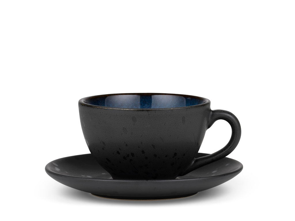 BITZ Tasse mit Untertasse 0,24 Liter in Farbe schwarz/dunkelblau BITZ Tasse mit Untertasse 0,24 Liter in Farbe schwarz/dunkelblau