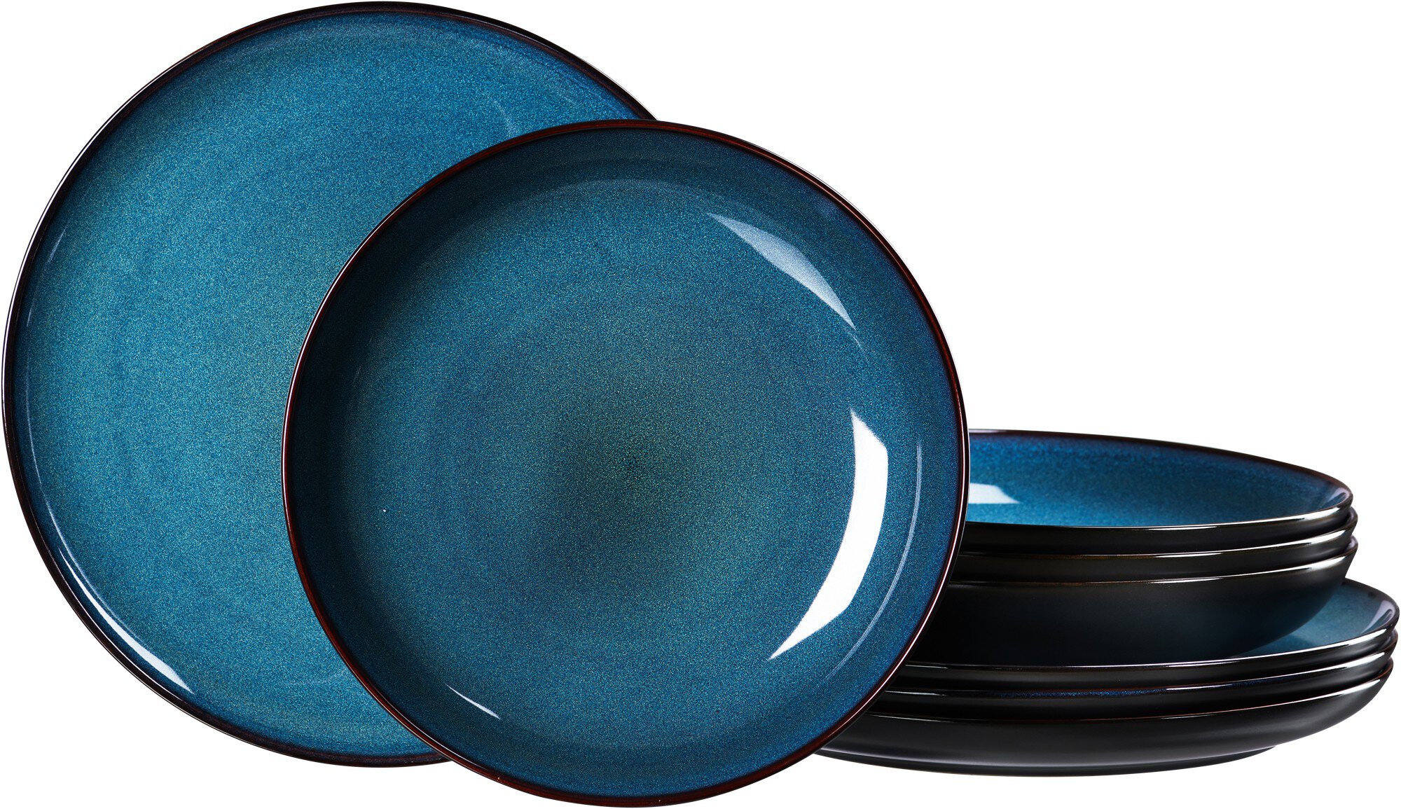 Ritzenhoff & Breker Speiseset BALI 8-tlg. aus Steinzeug blau/schwarz