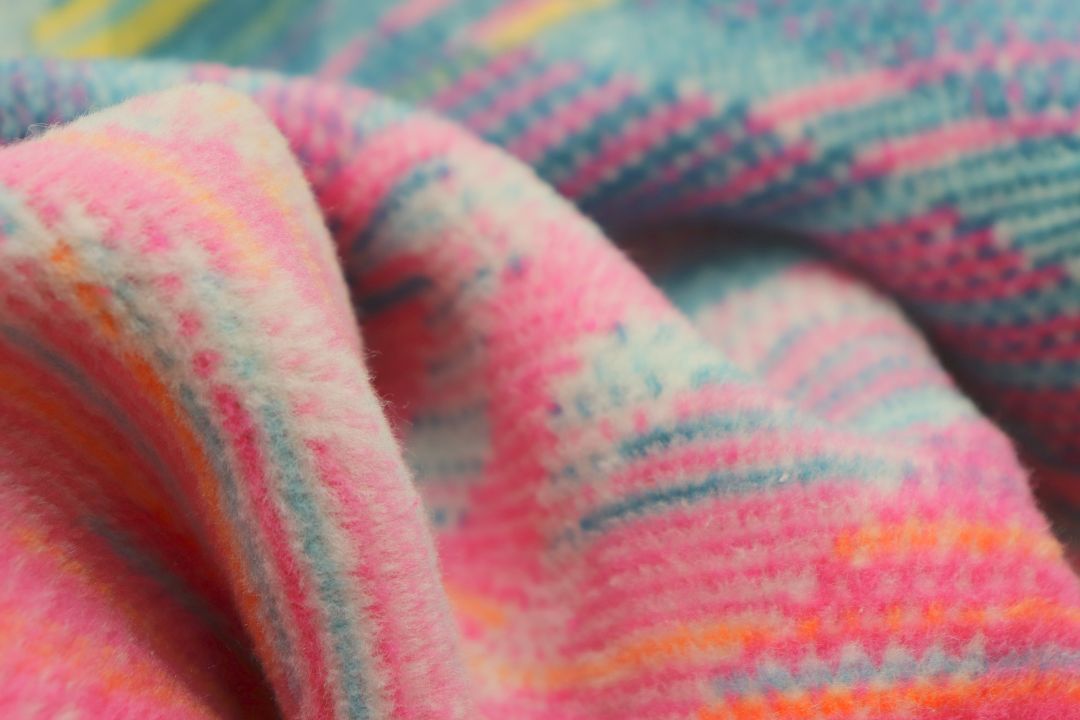 Biederlack Decke ca. 150x200cm in Farbe Riviera Mirage Biederlack Decke ca. 150x200cm in Farbe Riviera Mirage, Fleece, Stoff, bunt, Stricktextur, Gemustert