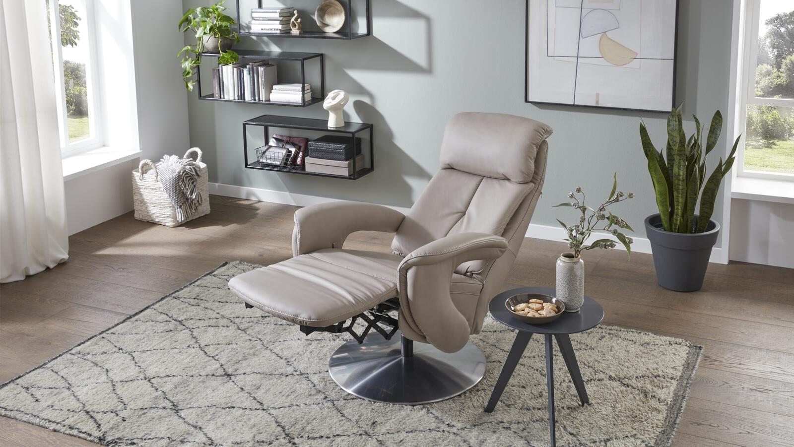 Comfortmaster TV-Sessel CM-HU1157 in Leder Vivre pearl