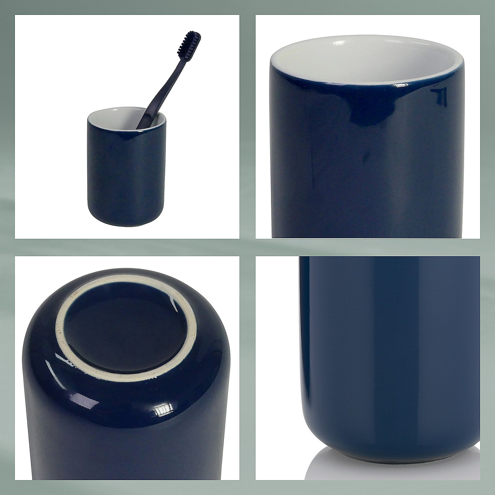 Kela Becher ISABELLA in Farbe indigoblau, Pinsel, Werkzeug, Zahnbürste, Töpferei, Krug