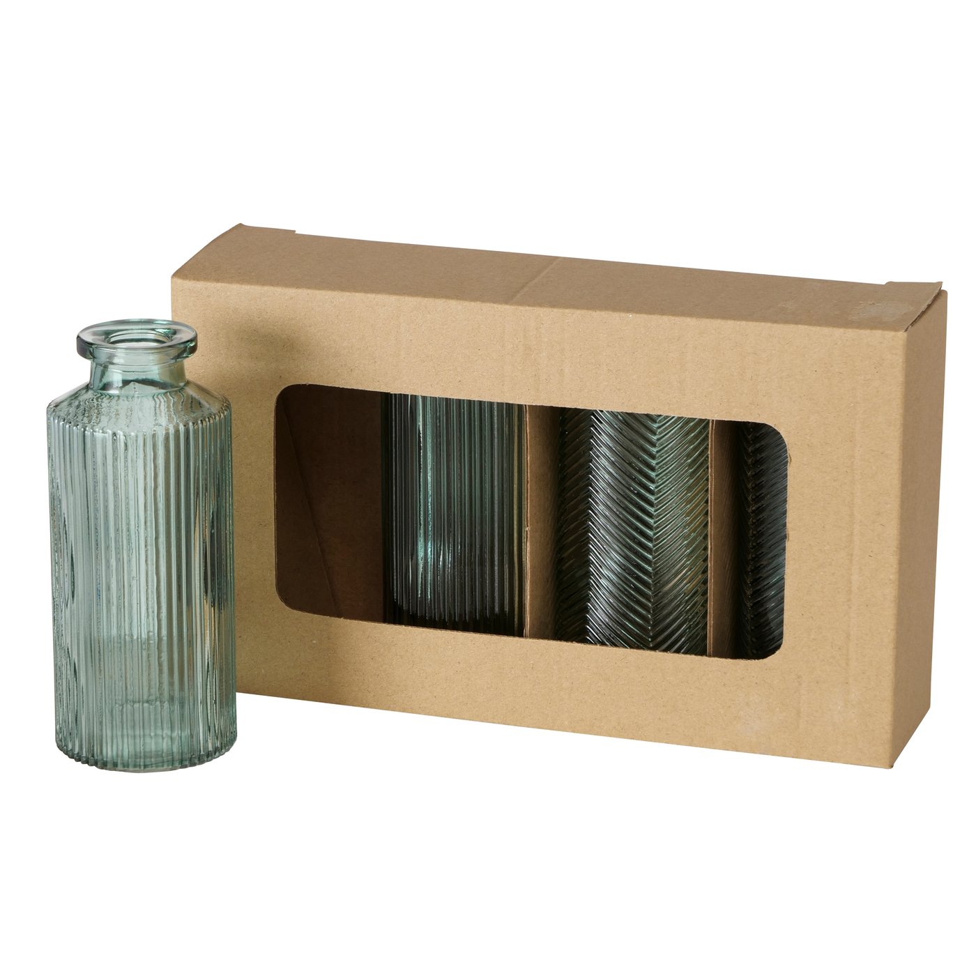 Boltze Vase Panja in Farbe Glas lackiert grün, Krug, Flasche, Zylinder, Töpferei, Kiste