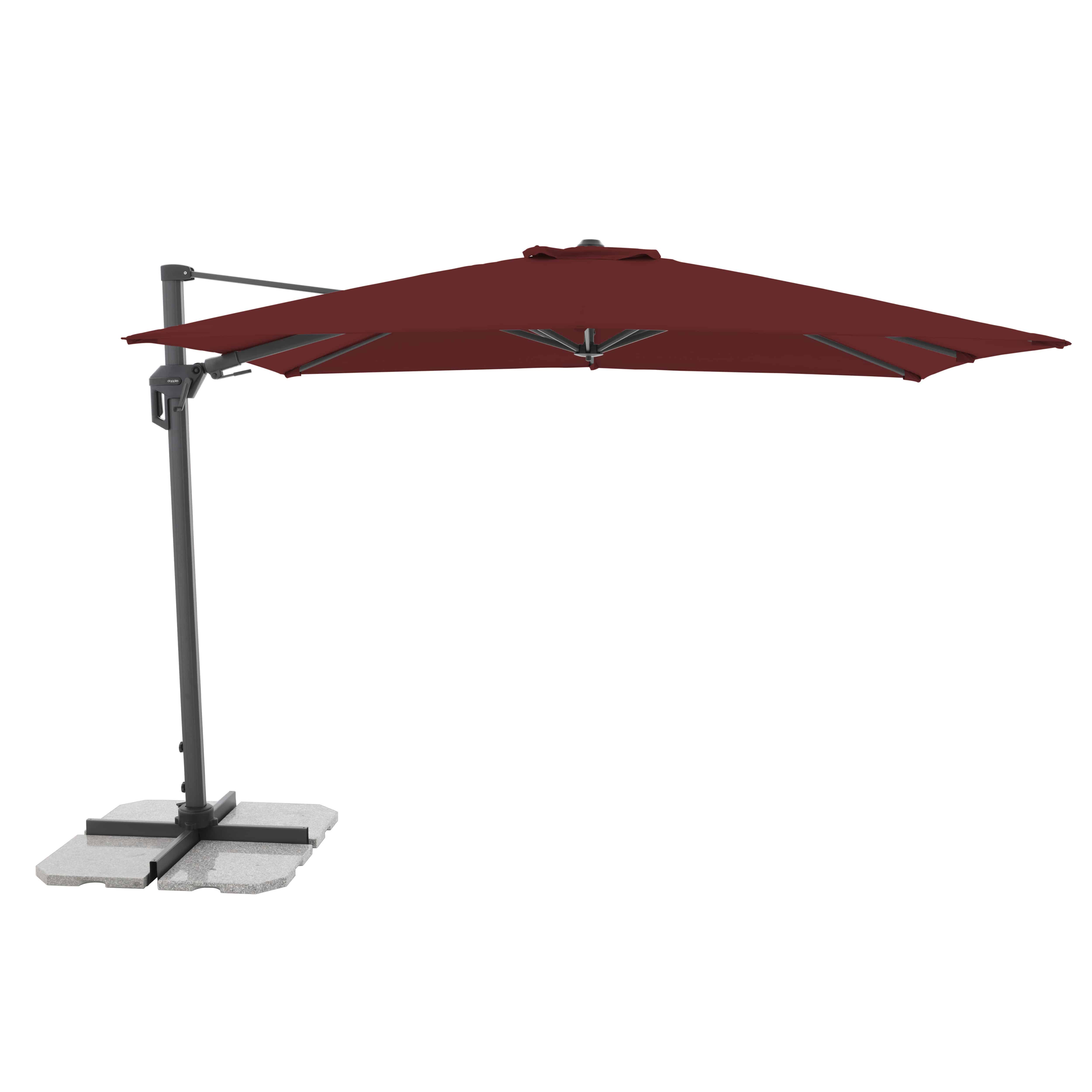 Doppler Pendelschirm ACTIVE GREEN in bordeaux, Schirm, Garten, Sonnenschirm, Ständer, Rot
