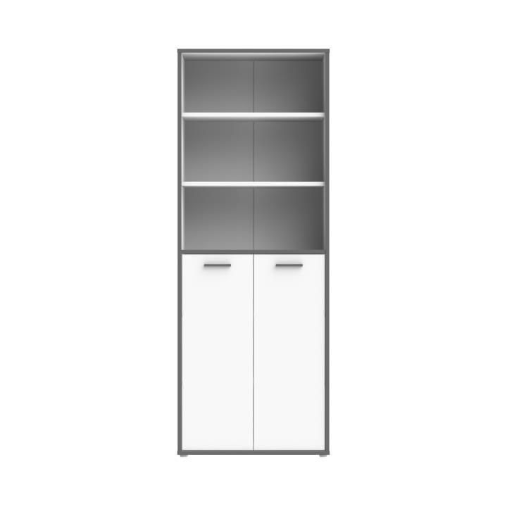 Forte Aktenschrank Keflavik in weiß / Absatz Wolfram grau