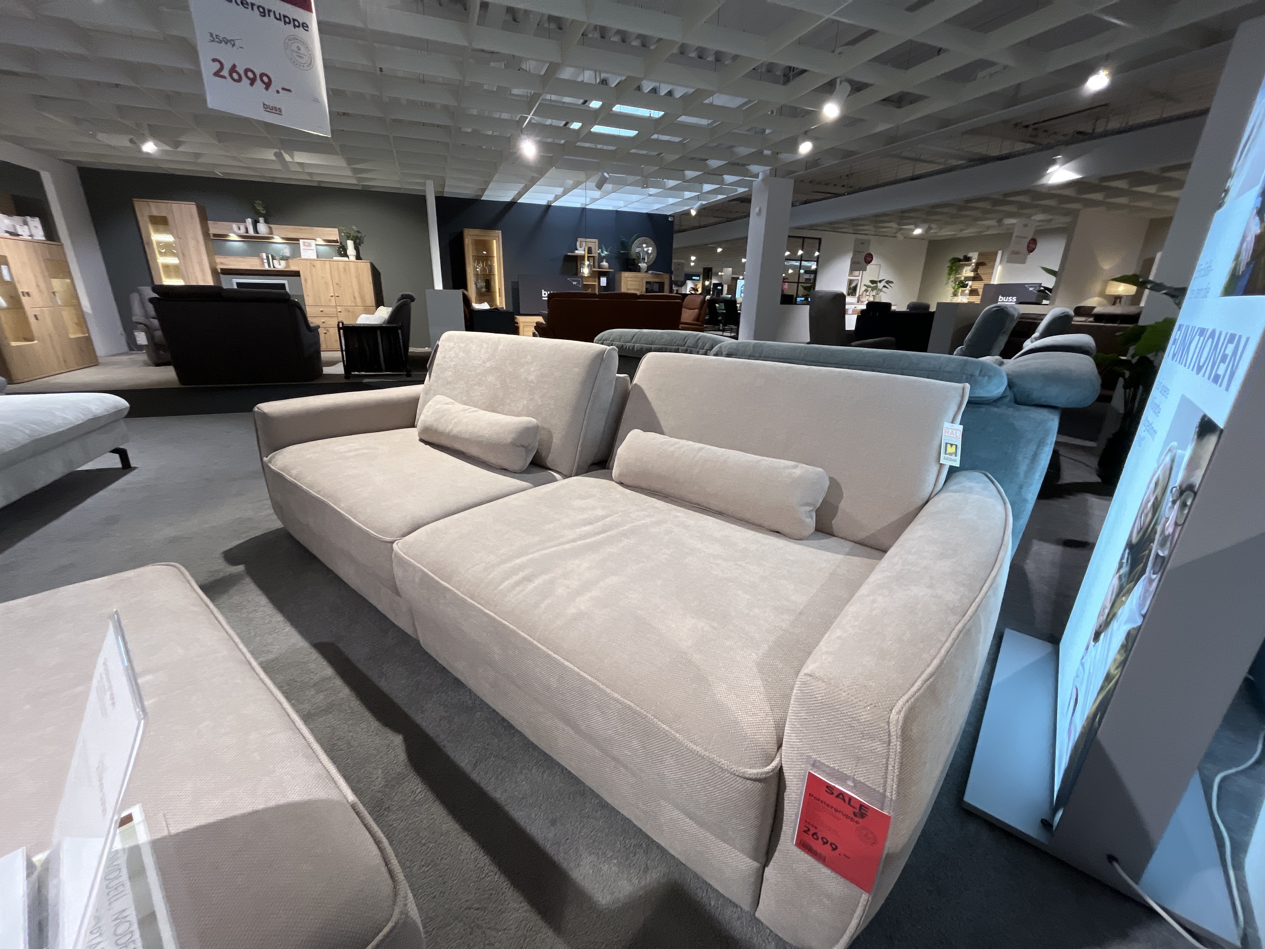 Modulmaster Polstergruppe ZE-EM24139 ca. 258x125 Cody desert, Sofa, Wohnzimmer, Grau, Sofadesign, Garnitur