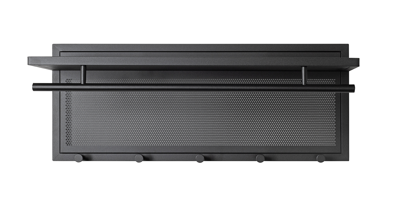 Haku Möbel Wandgarderobe ca. B75 H30 T26 cm in Stahlrohr schwarz , Elektronik, Sprecher