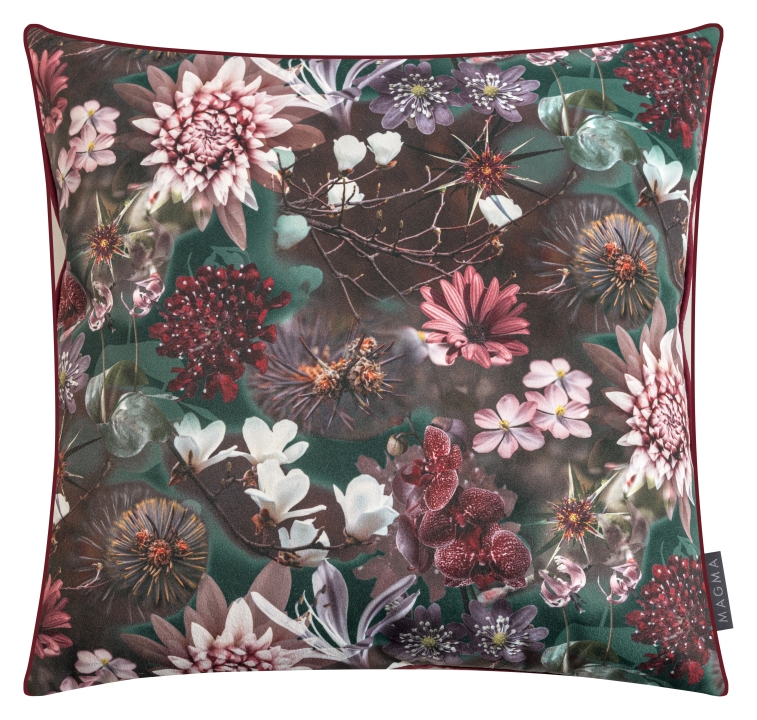 Magma Heimtex Kissenhülle ELEONORE ca. 45x45cm in Farbe altrose, Kissen, Dekoration für Zuhause, Kopfkissen, Pflanze