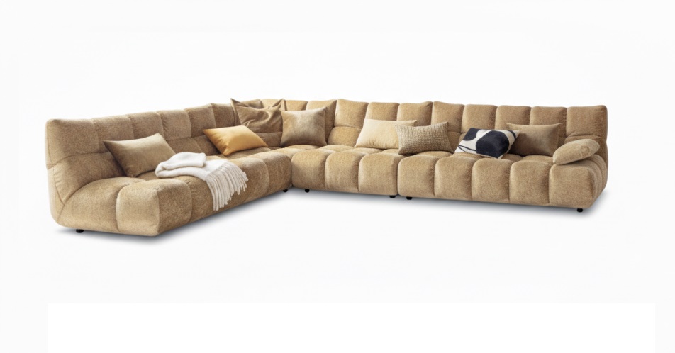SOFAkultur Polsterecke SK781 Gold Candy Polsterecke SK781 in Stoff Shaun old gold PG: 3/8, Couch, Mobiliar, Kissen, Dekoration für Zuhause