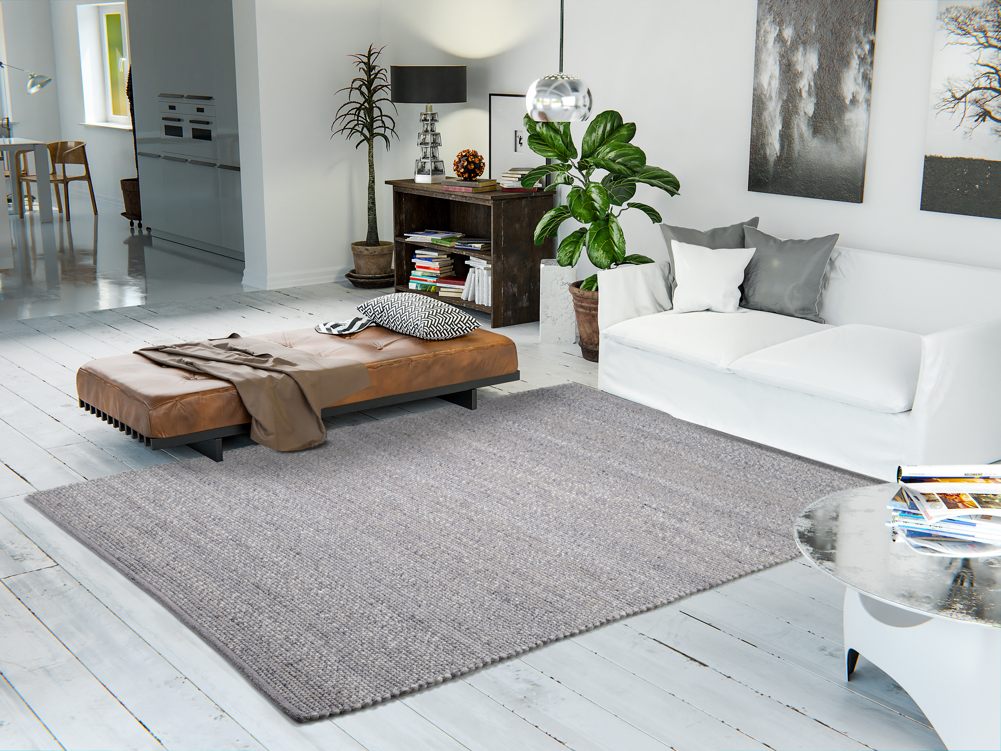 OCI Handwebteppich WIESENBRISE ca. 70x140 cm in Farbe grau