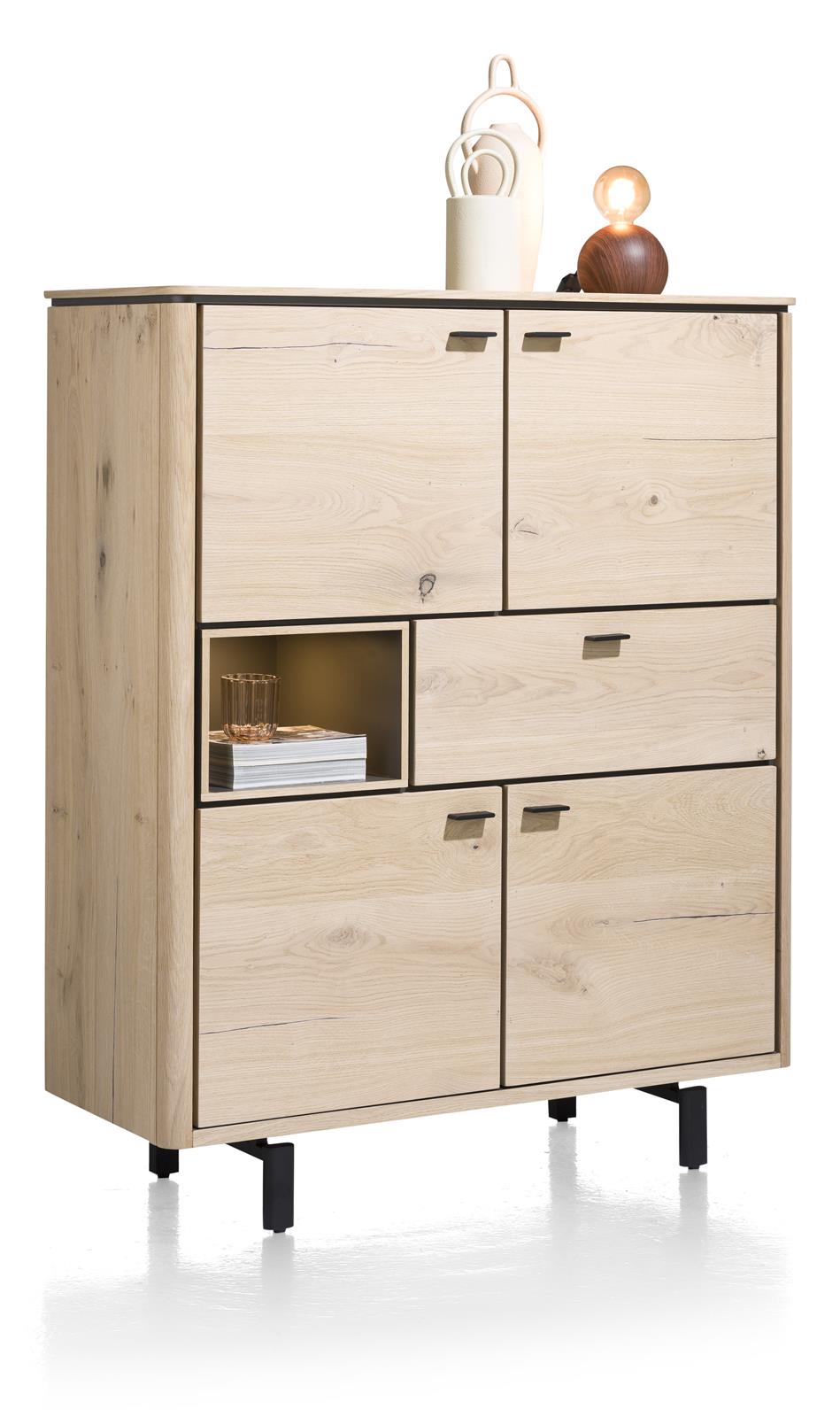 Henders & Hazel Highboard LIVADA in naturel Wildeiche furniert