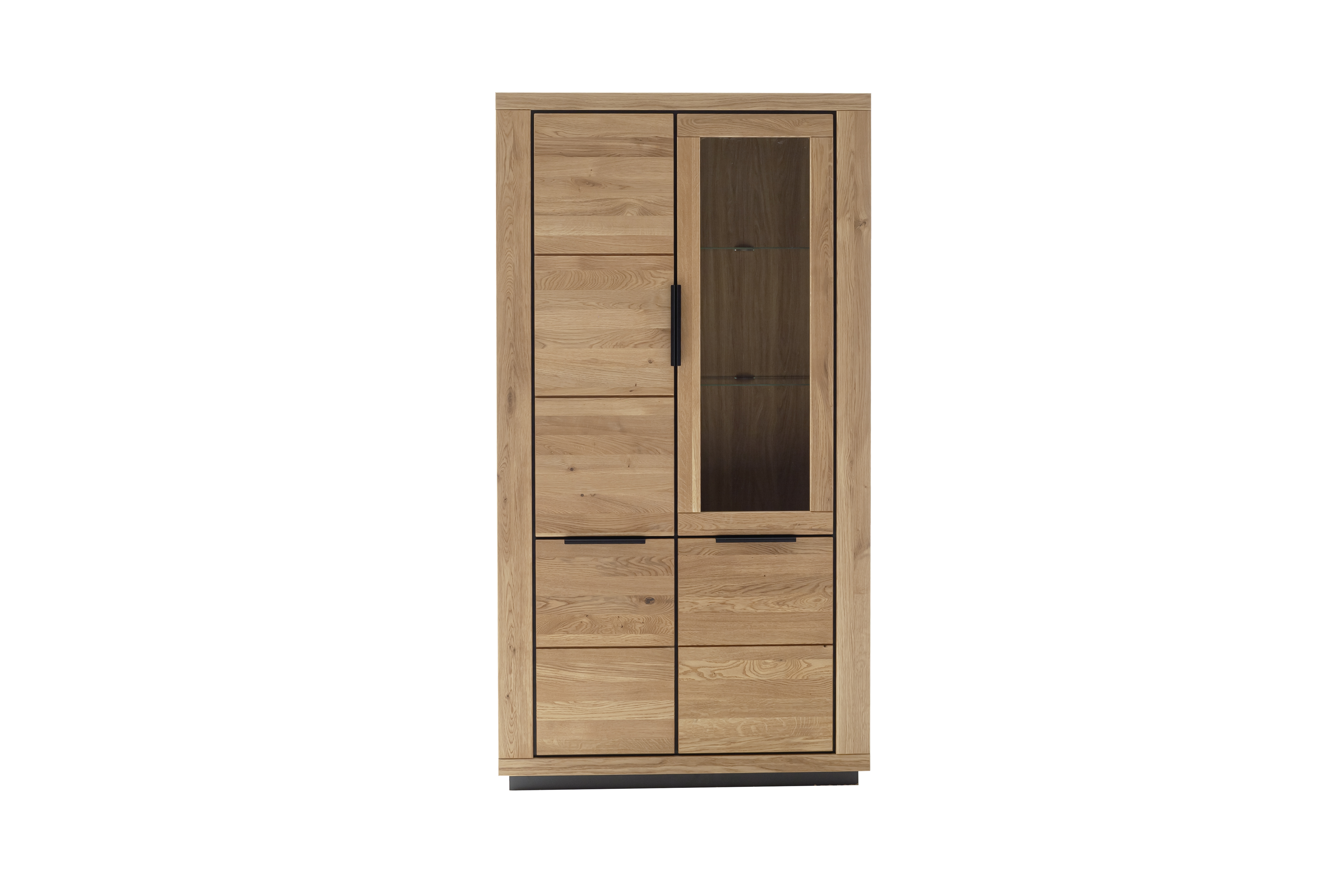 MCA Direkt Kombivitrine GRENO ca. B107 H200 T40 cm in Front Wildeiche massiv geölt