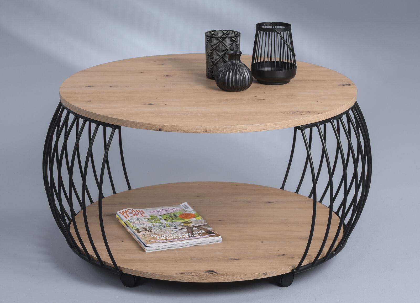Couchtisch PEKING 2 in Holzfarben M2 Kollektion Couchtisch Peking in Artisaneiche Nachbildung/Metall