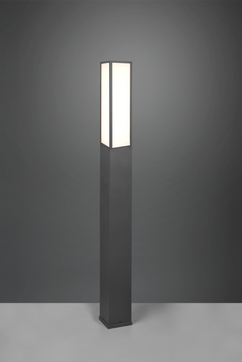 Trio LED-Pfosten FUERTE in anthrazit, Glas Kunststoff weiß