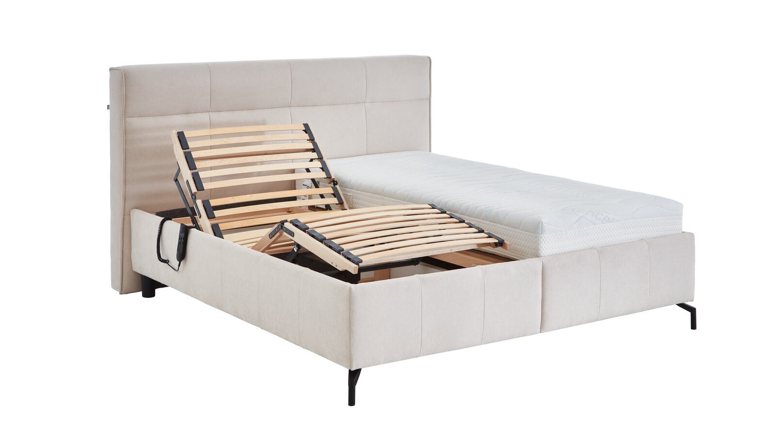 Polsterbett Pheline ca. 180x200cm in Stoff creme