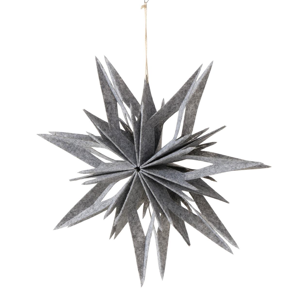 Boltze Dekoanhänger ca. B5,5 H30 cm, D30 cm in 800 Grau, Blatt, Pflanze, Kunst, Sternsymbol, Symbol