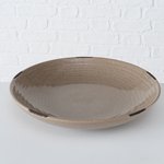 Boltze Schale Fina , Deko, Rund, H 7 FINA in Steingut braun // Schale Fina // Steingut taupe lasiert // Optischer Effekt Crackle, Shabby // Durchmesser ca. 37,5 cm