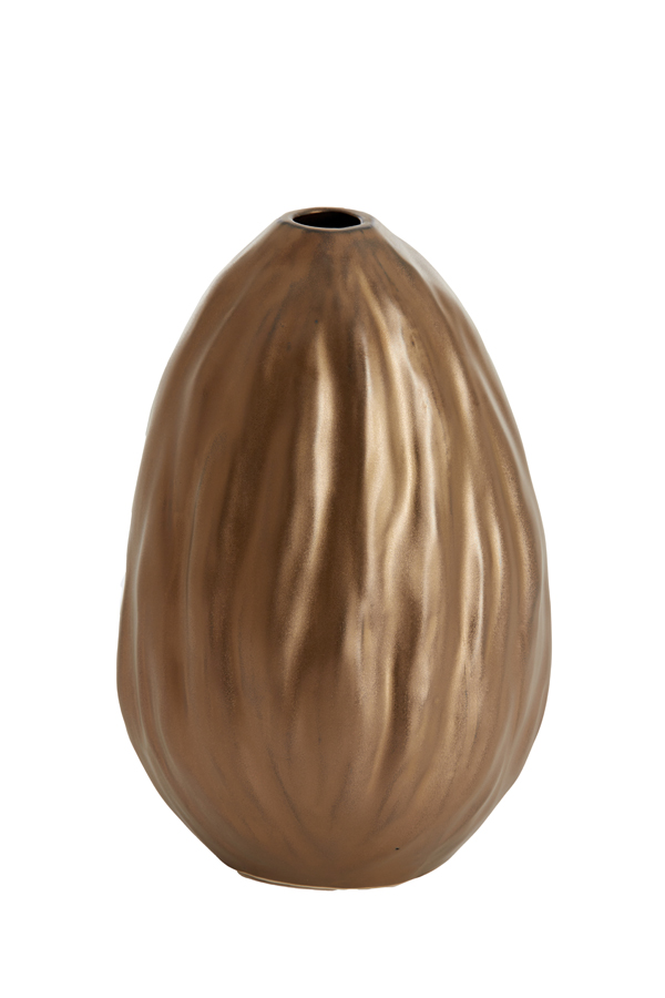 Vase Deko CACTA in Keramik matt kupfer