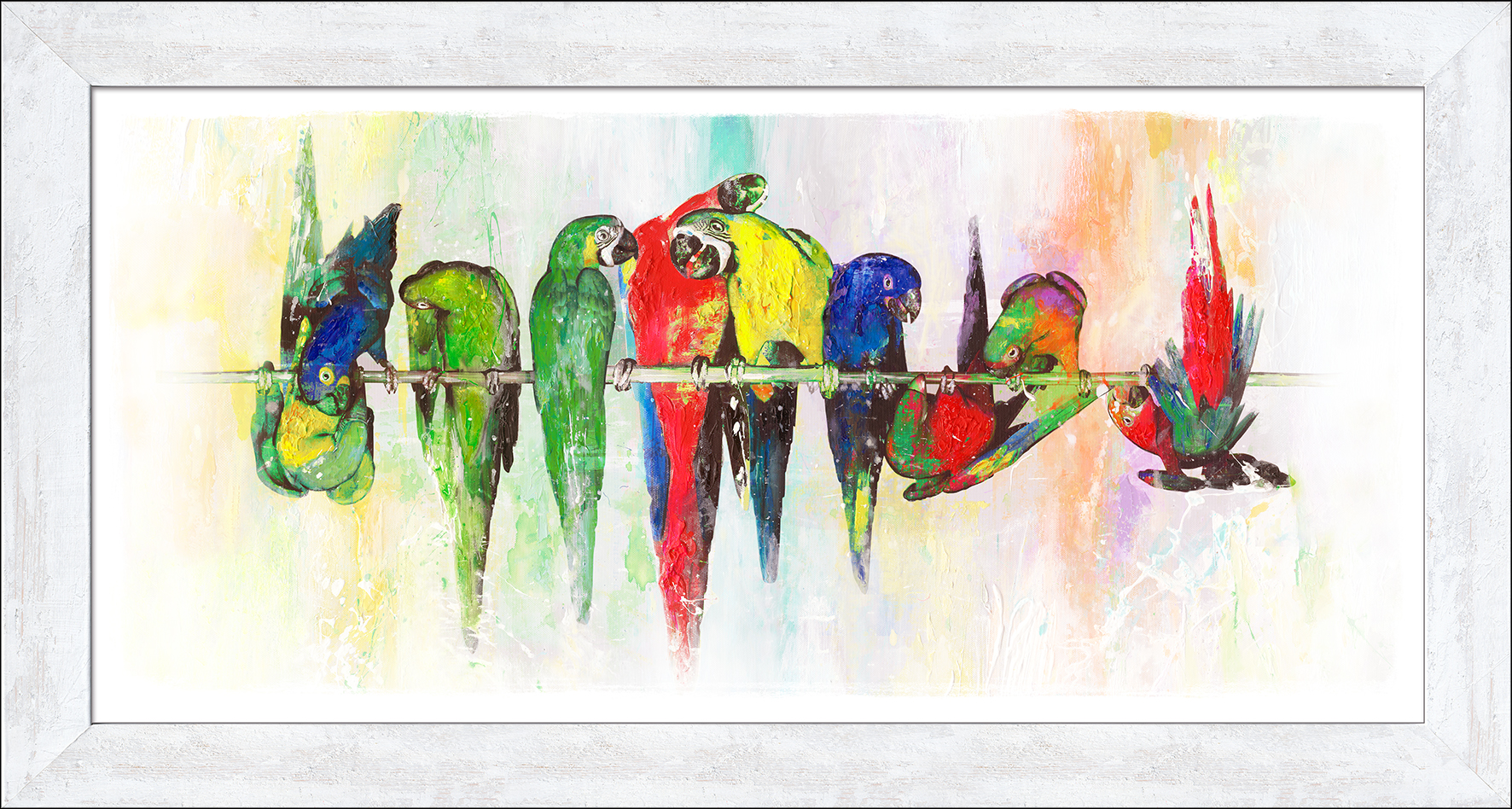 PRO ART New Classic Wood 129x69cm Colourful Parrots