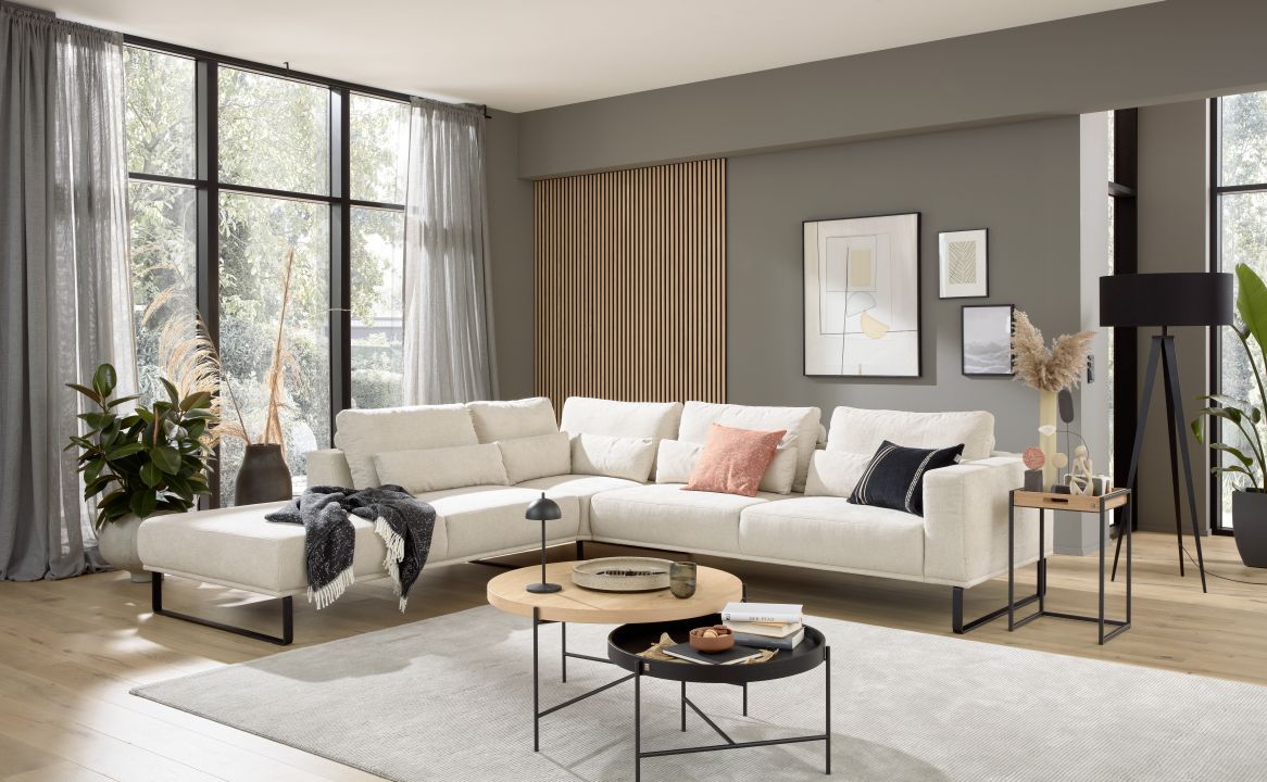 Musterring Polsterecke JustB! ca. 290x308cm in Stoff Yelda natur Musterring Polsterecke JustB! ca. 290x308cm in Stoff Yelda natur, Wohnzimmer, Sessel/Serie, Sofa-Ecke, Couchtisch, Neutralfarben